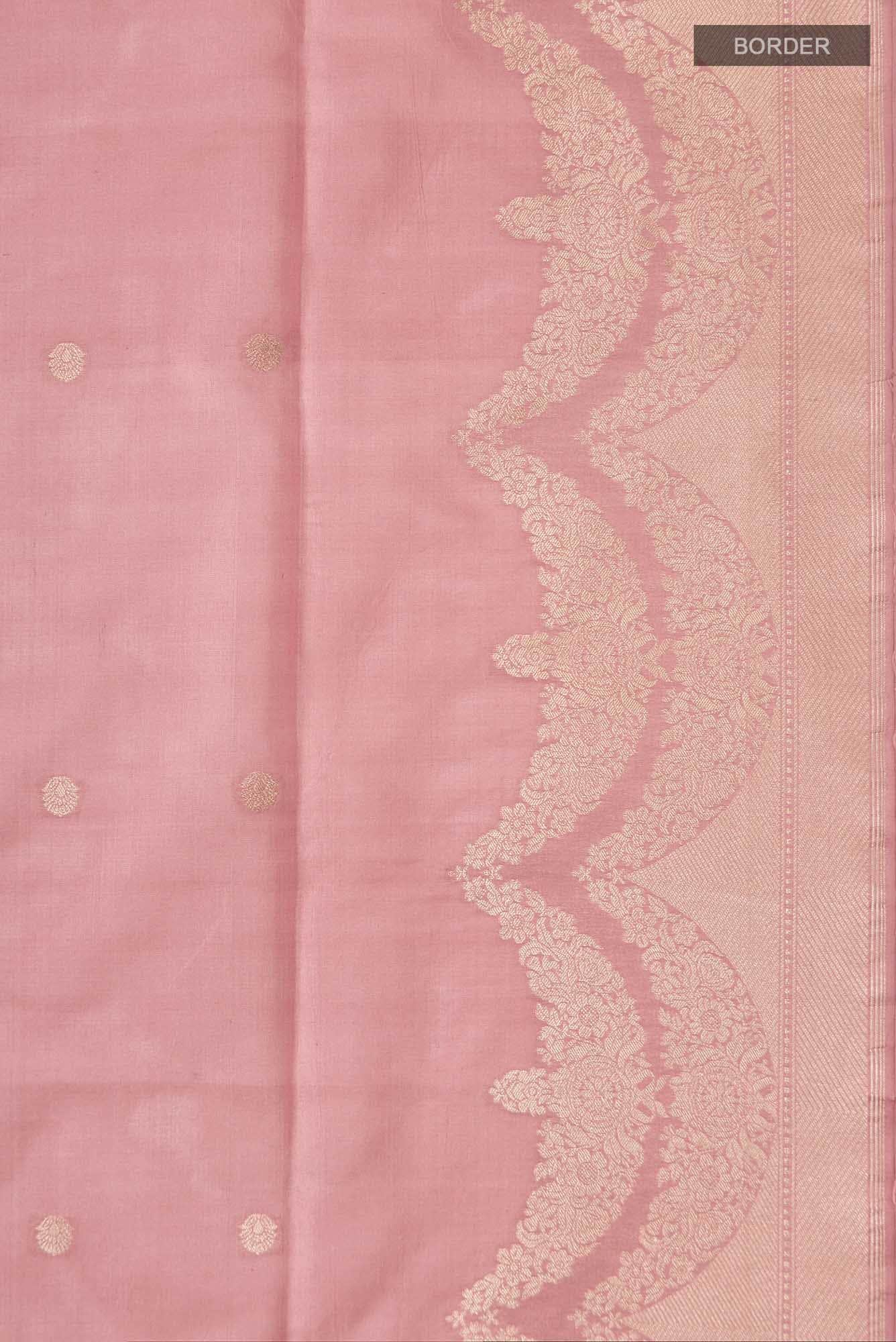 Vibhushita-Peach Banarasi Silk Saree