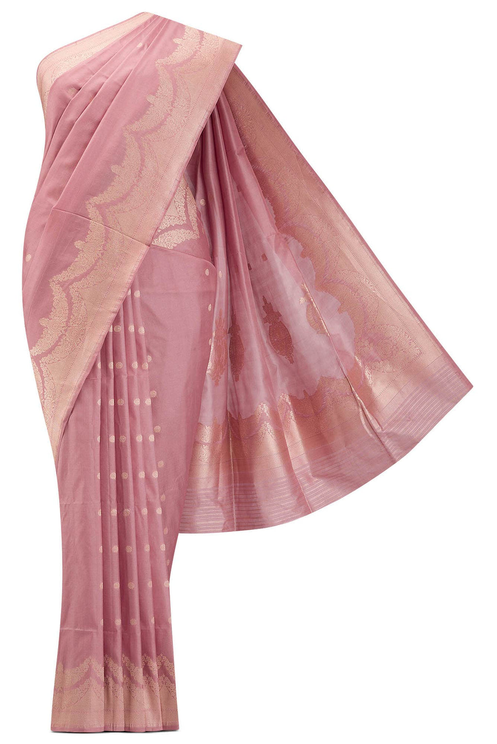 Vibhushita-Peach Banarasi Silk Saree