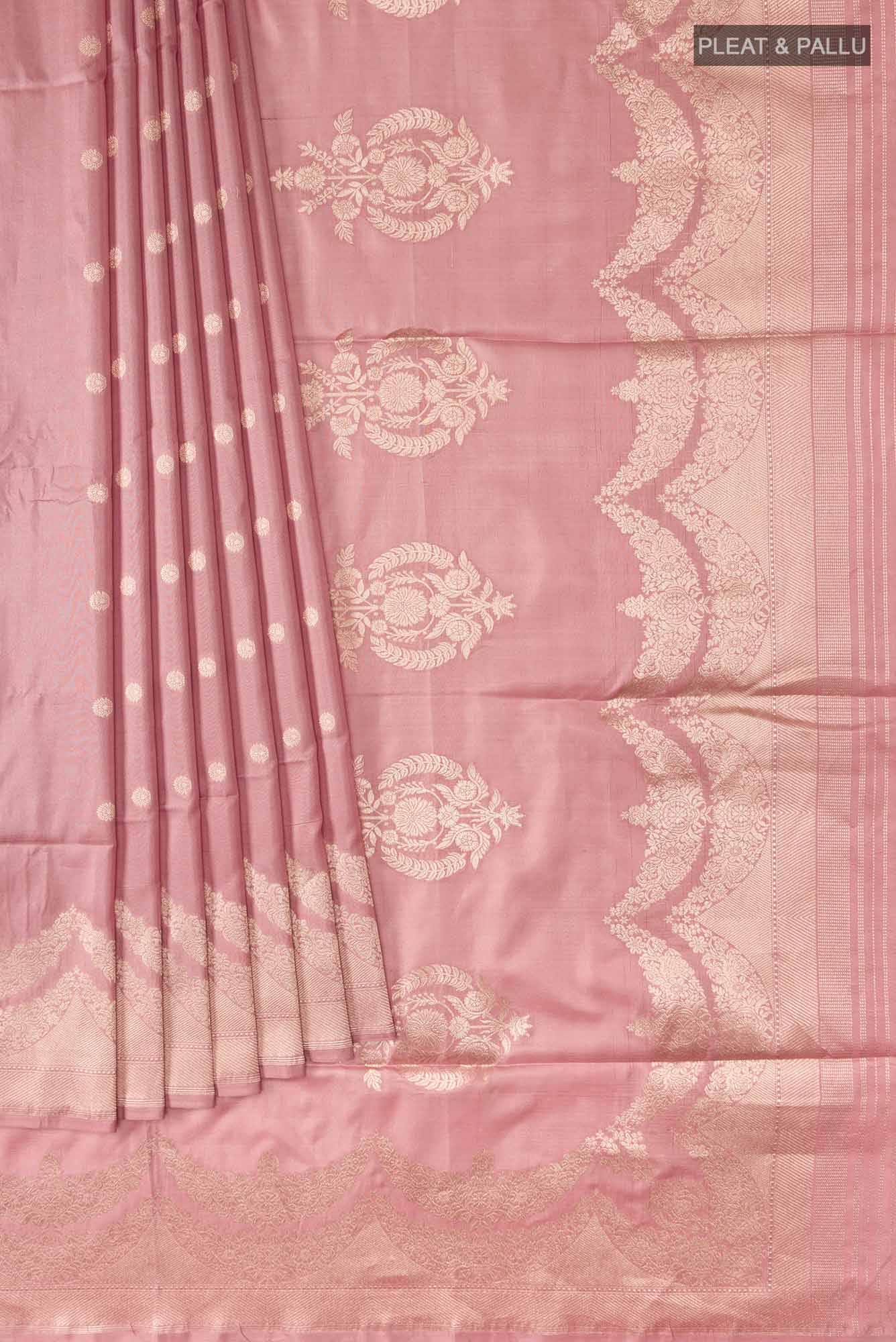 Vibhushita-Peach Banarasi Silk Saree