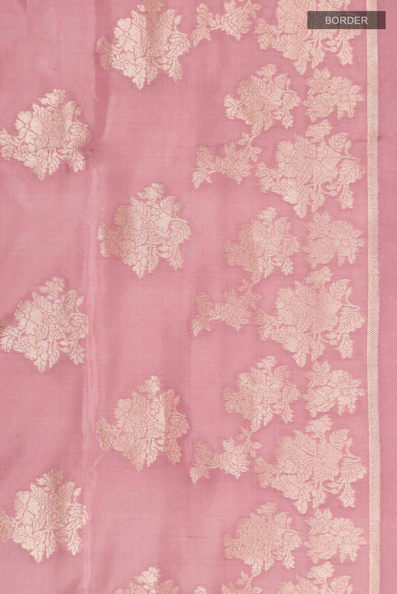 Chameli Chic-Peach Banarasi Silk Saree