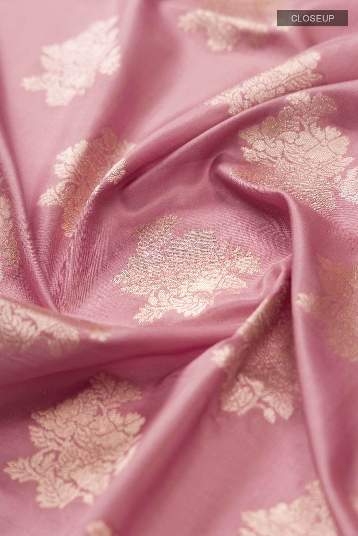 Chameli Chic-Peach Banarasi Silk Saree