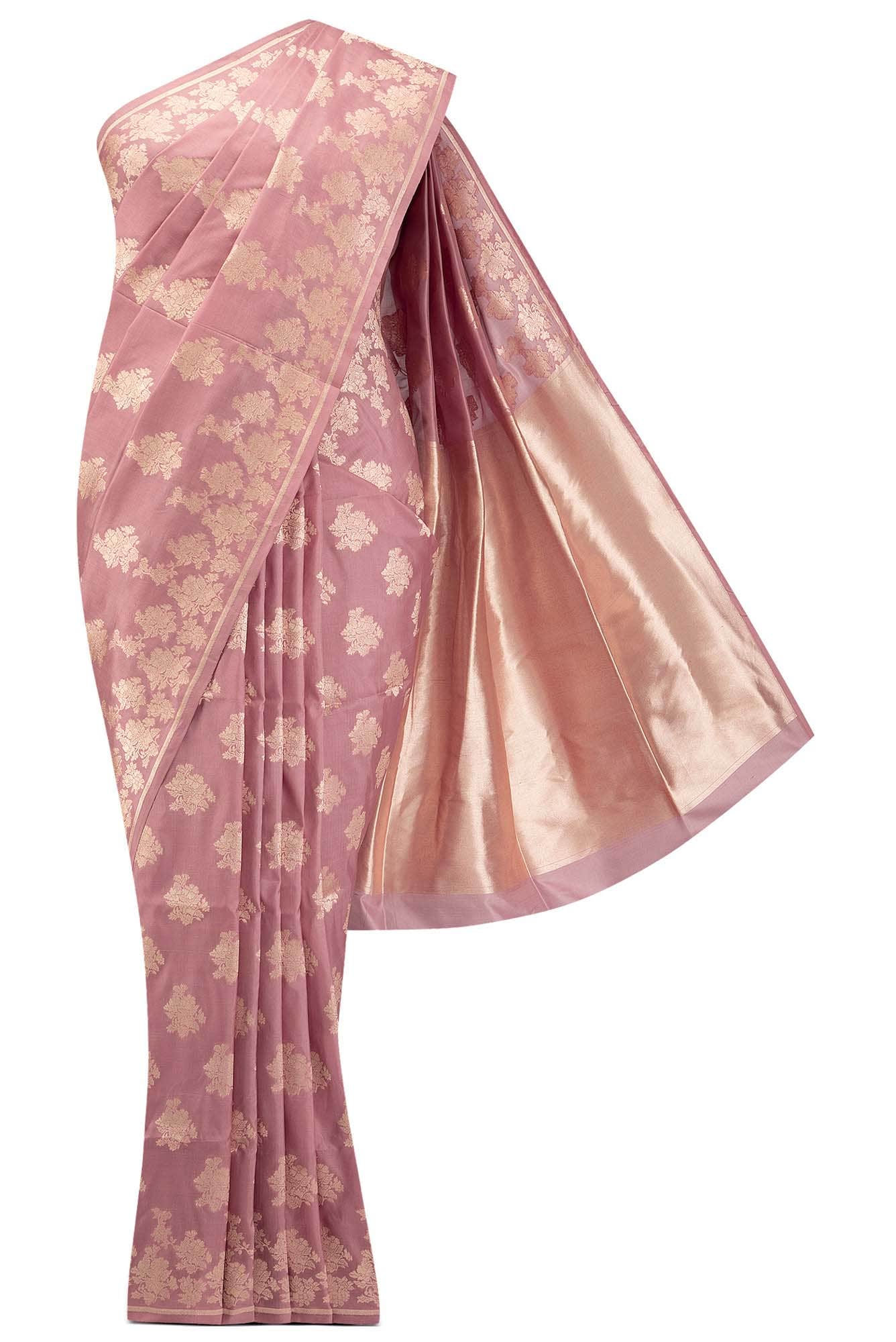 Chameli Chic-Peach Banarasi Silk Saree