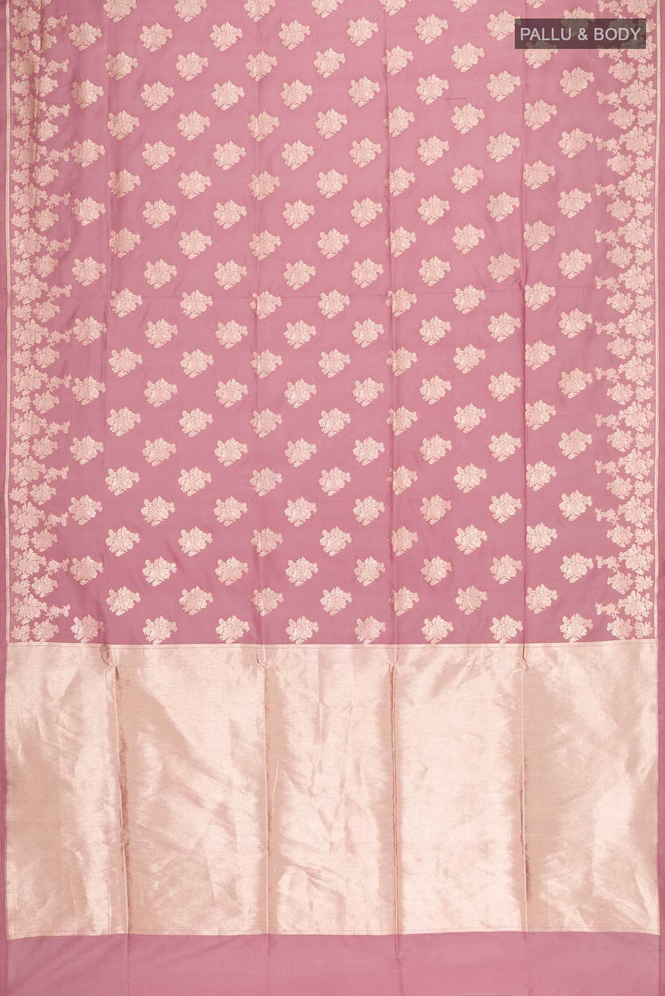 Chameli Chic-Peach Banarasi Silk Saree