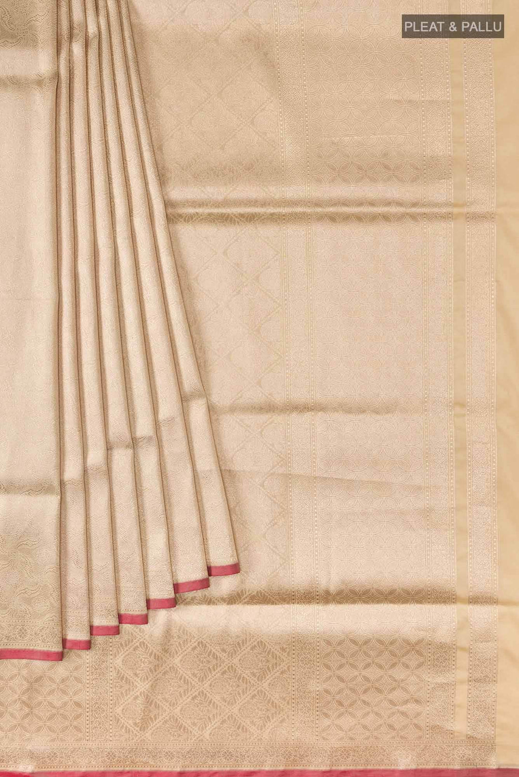 By The Bank of Ganges-Cream Banarasi Silk Saree