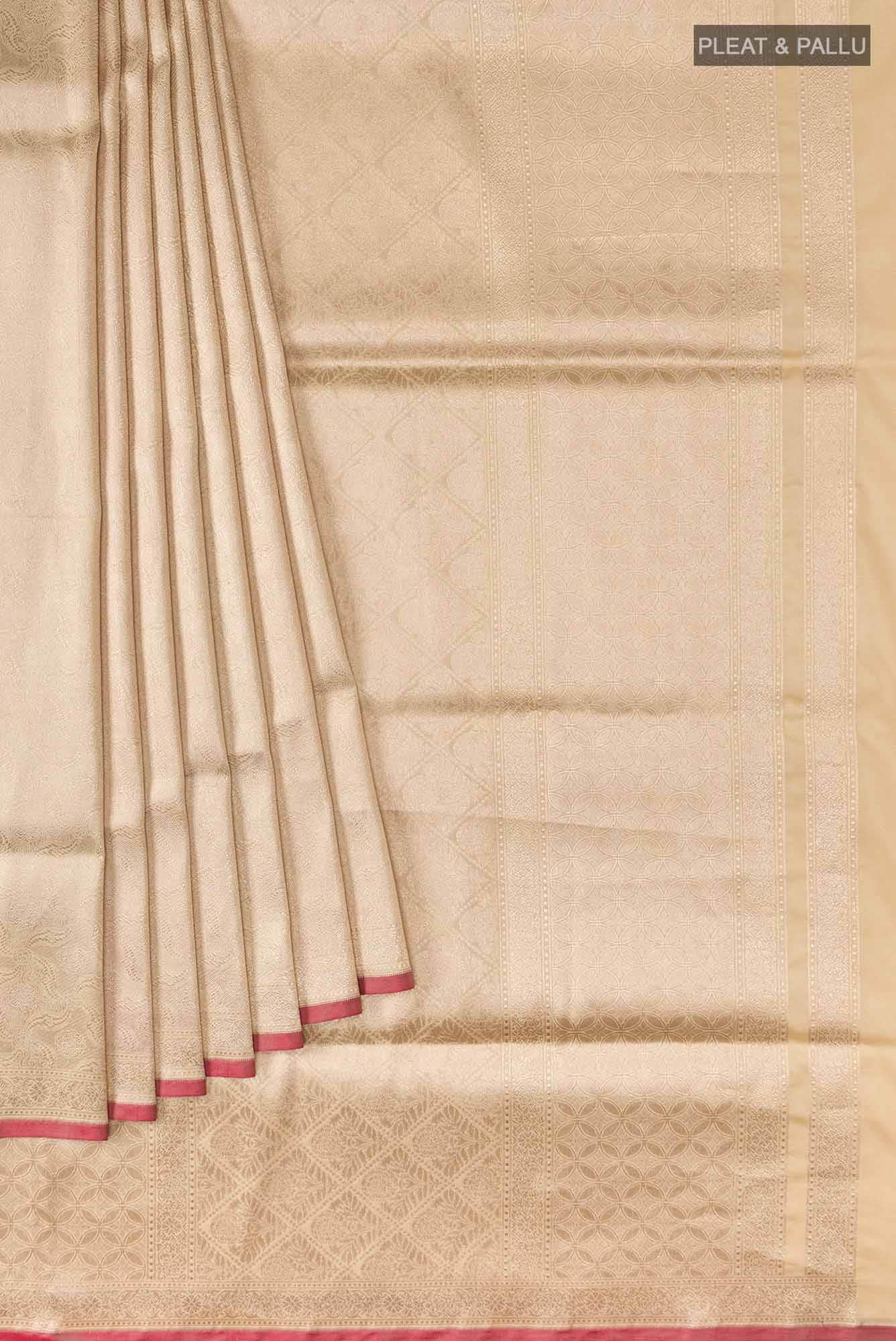 By The Bank of Ganges-Cream Banarasi Silk Saree