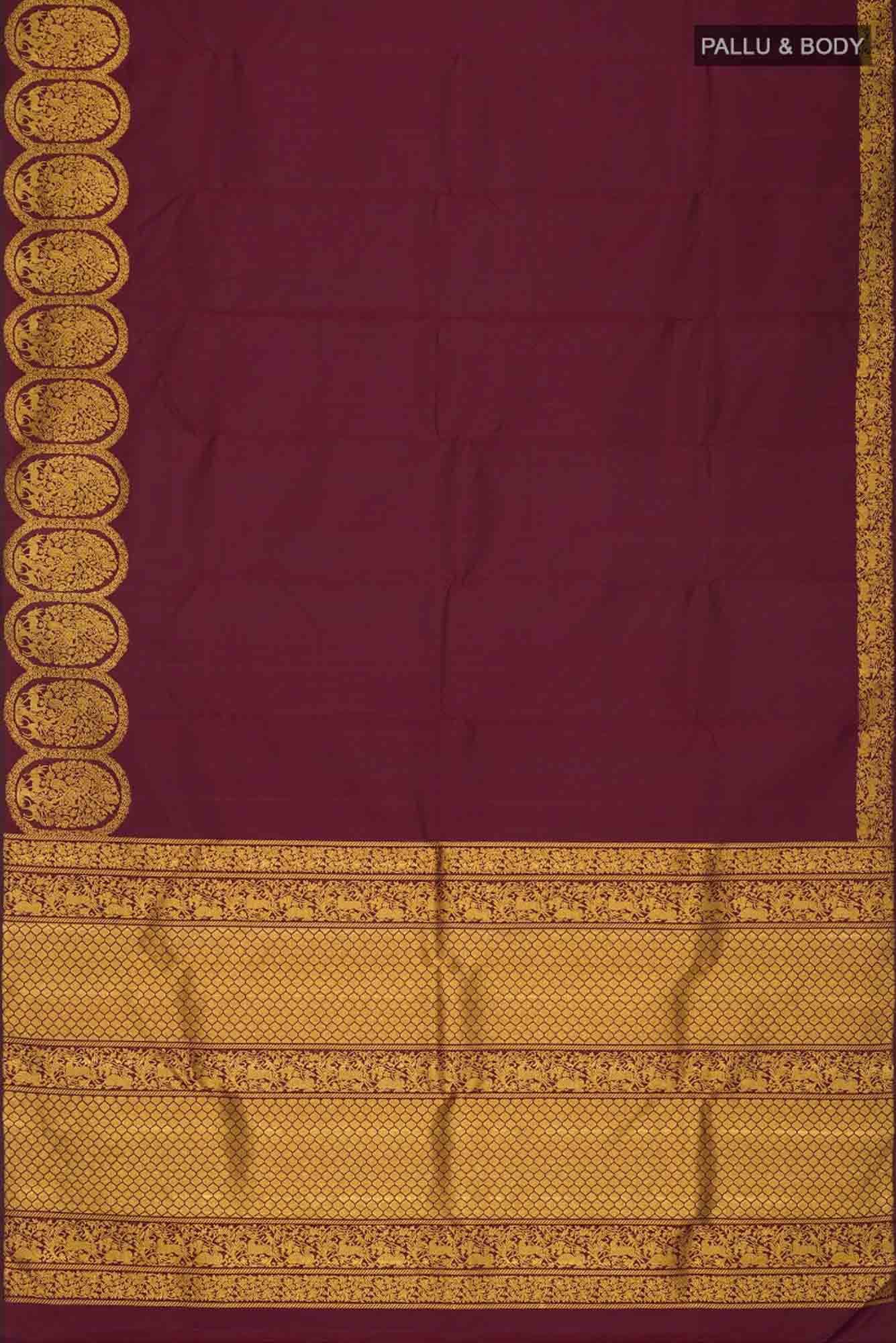 Shringar-Maroon Kanchipuram Silk Saree