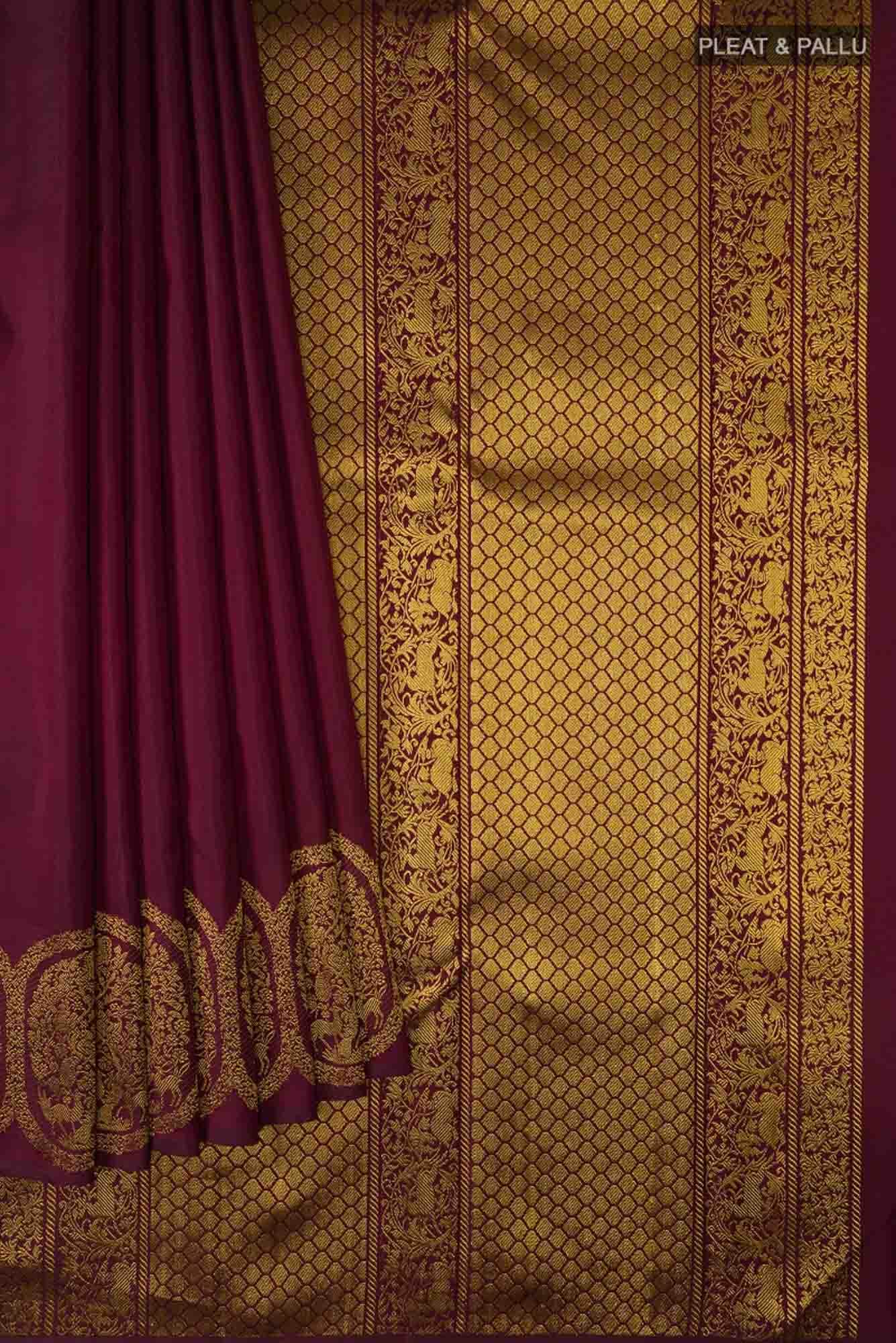 Shringar-Maroon Kanchipuram Silk Saree