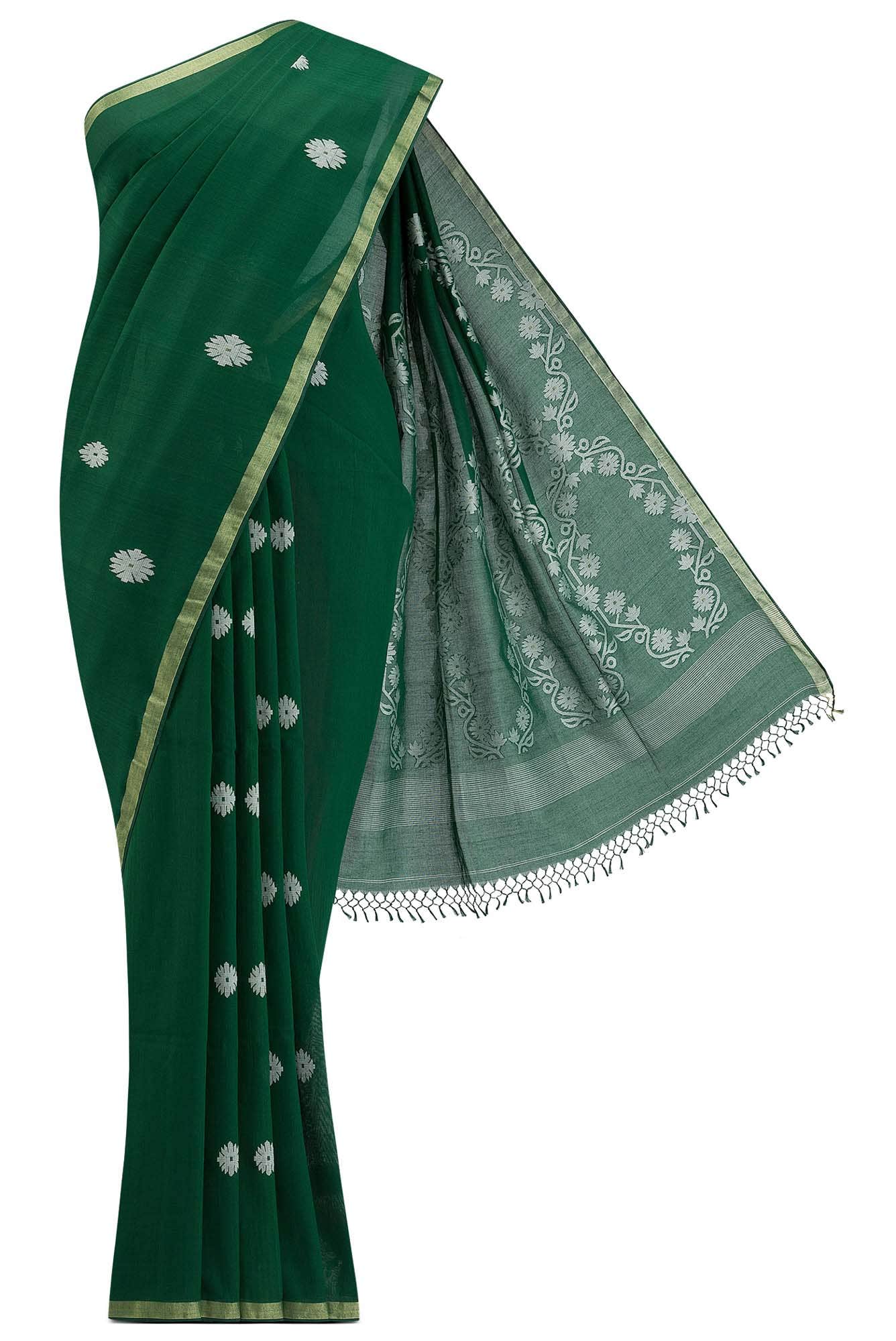 Aaheli-Green Bengal Cotton Saree