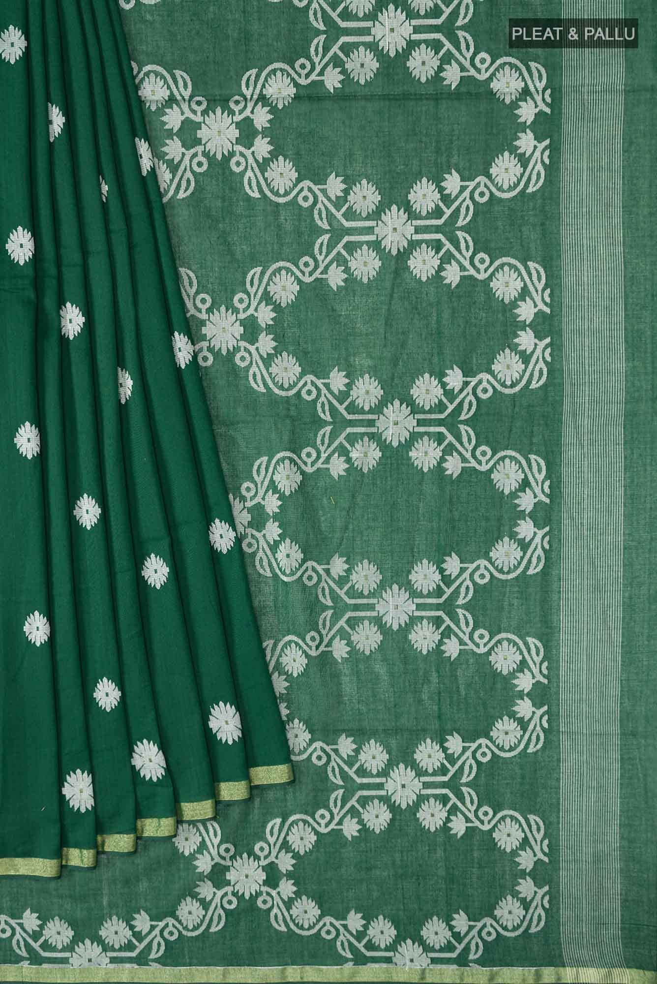Aaheli-Green Bengal Cotton Saree