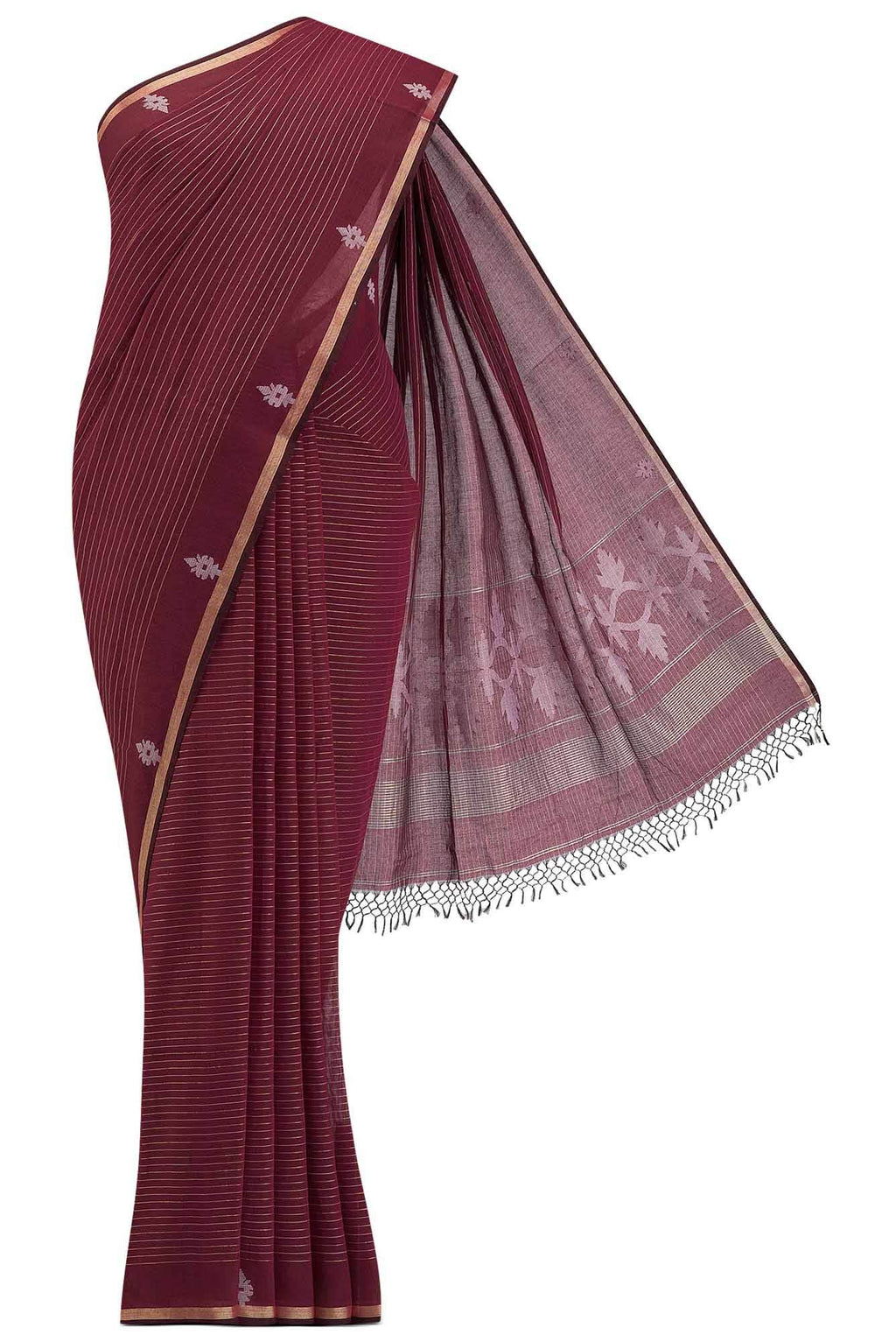 Haimanti-Maroon Bengal Cotton Saree