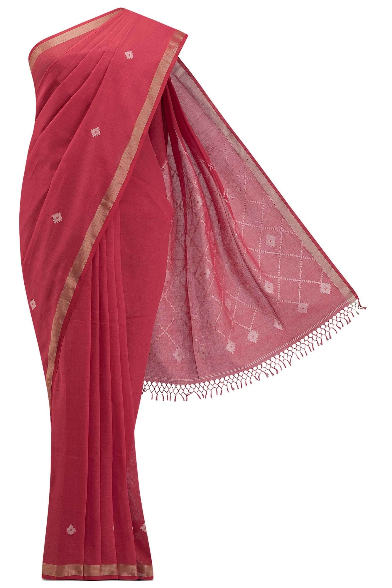 Suchitra-Red Bengal Cotton Saree