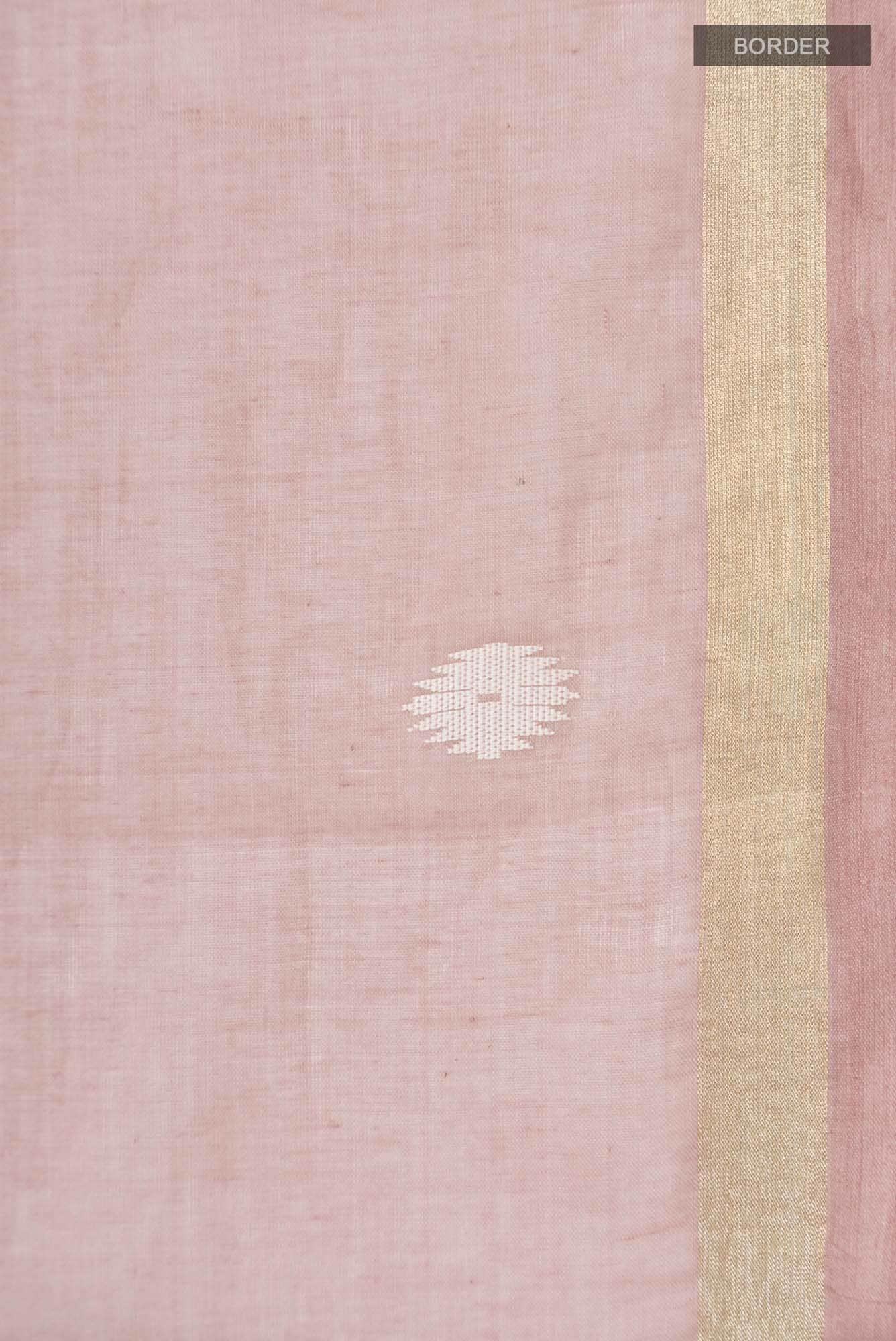 Damini-Dusky Pink Bengal Cotton Saree