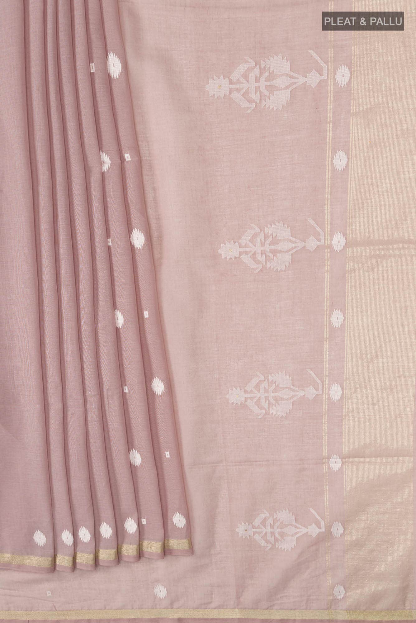 Damini-Dusky Pink Bengal Cotton Saree