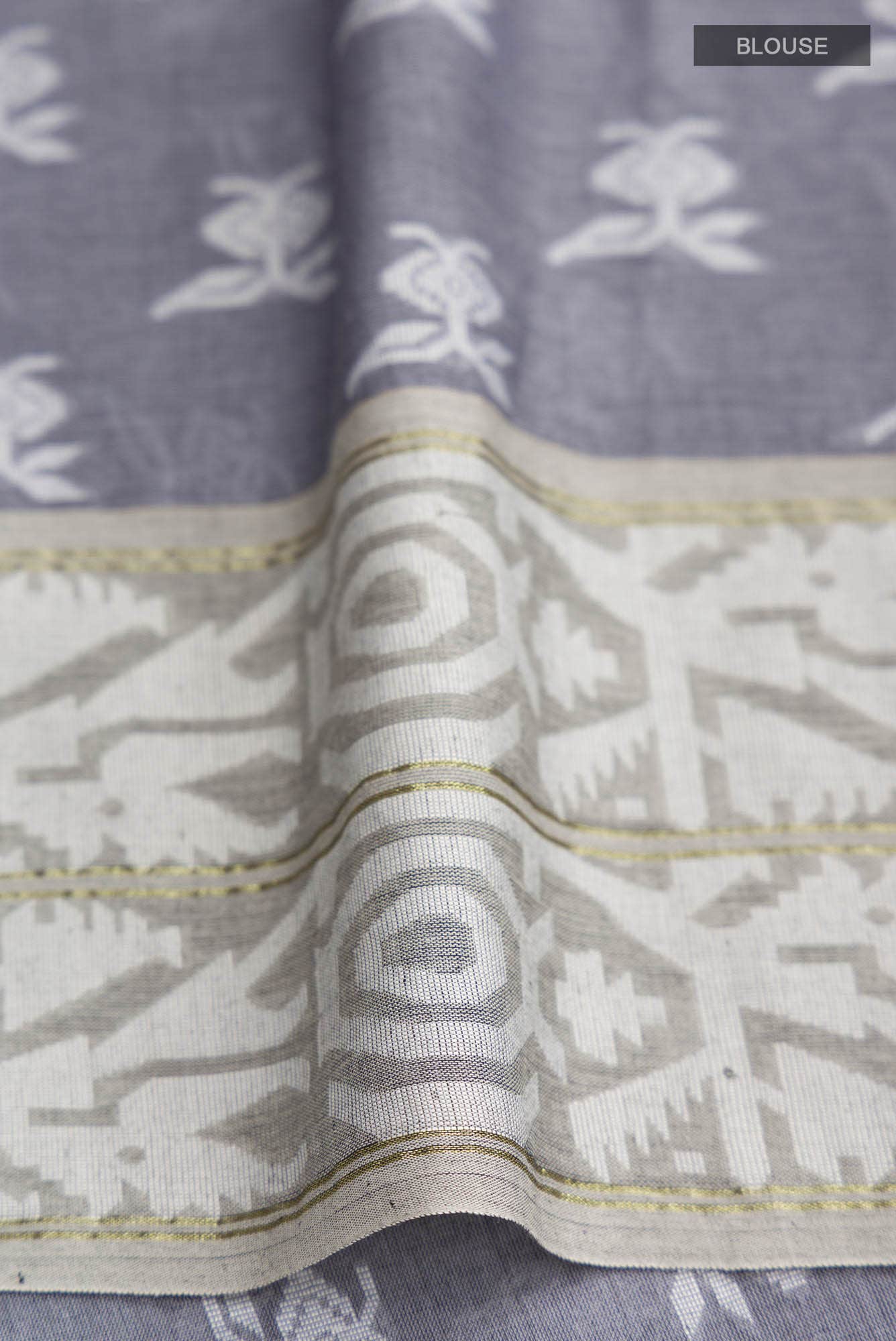 Aradhana-Grey Bengal Cotton Saree