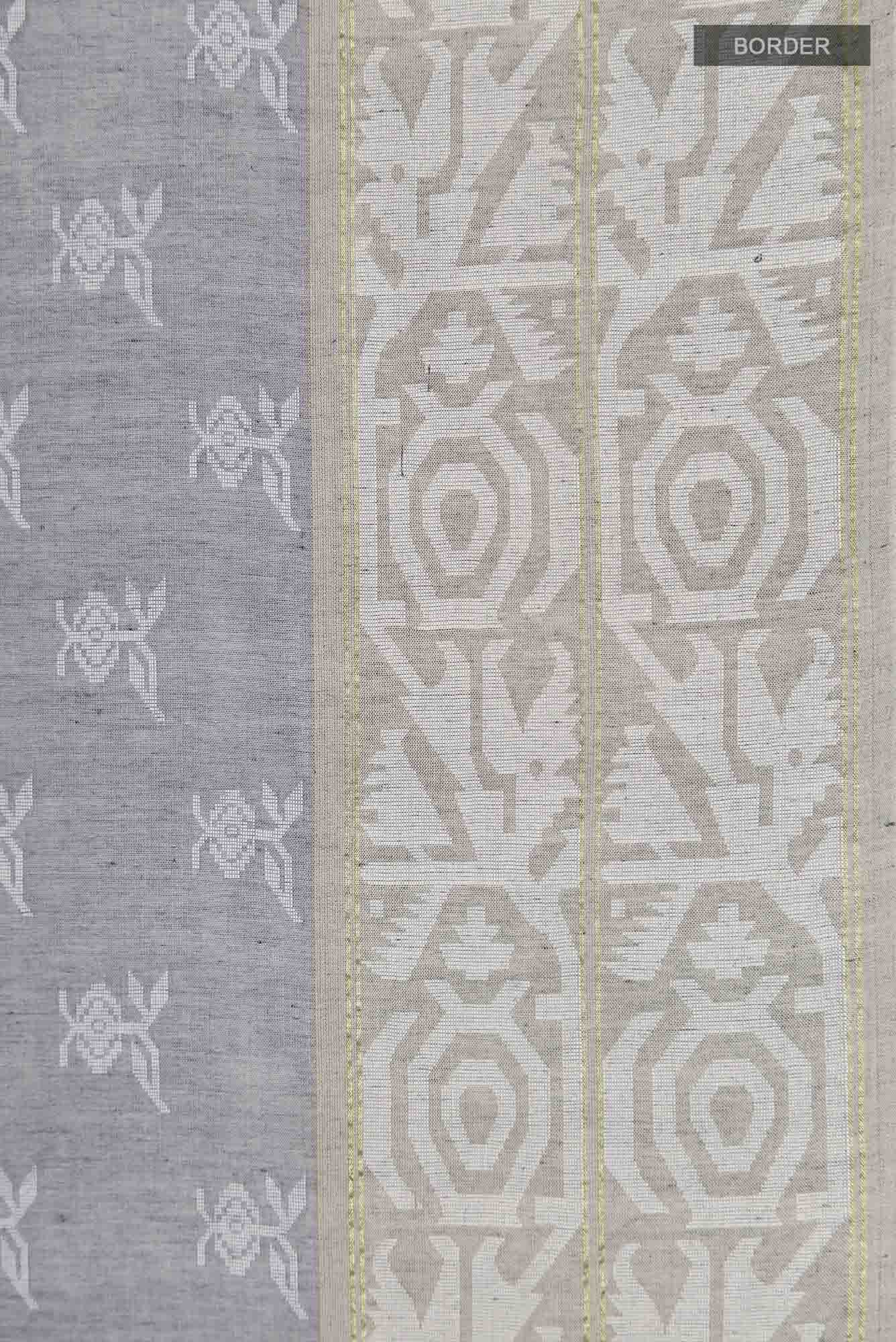Aradhana-Grey Bengal Cotton Saree