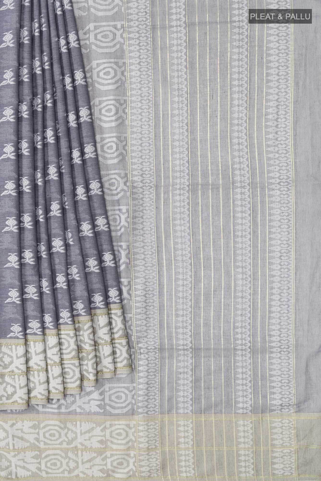 Aradhana-Grey Bengal Cotton Saree