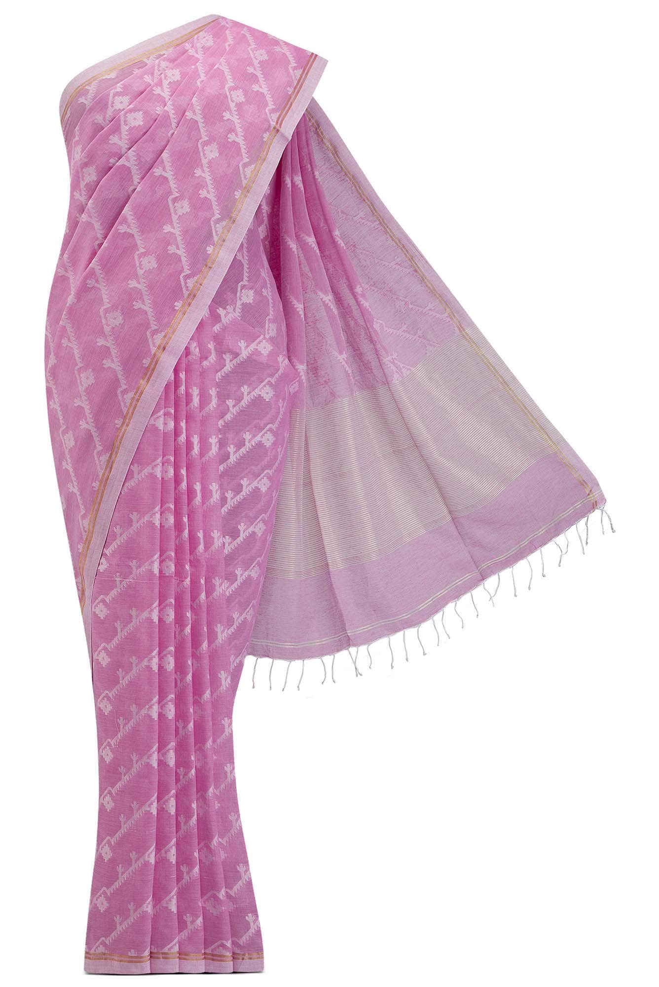 Bimala-Pink Bengal Cotton Saree