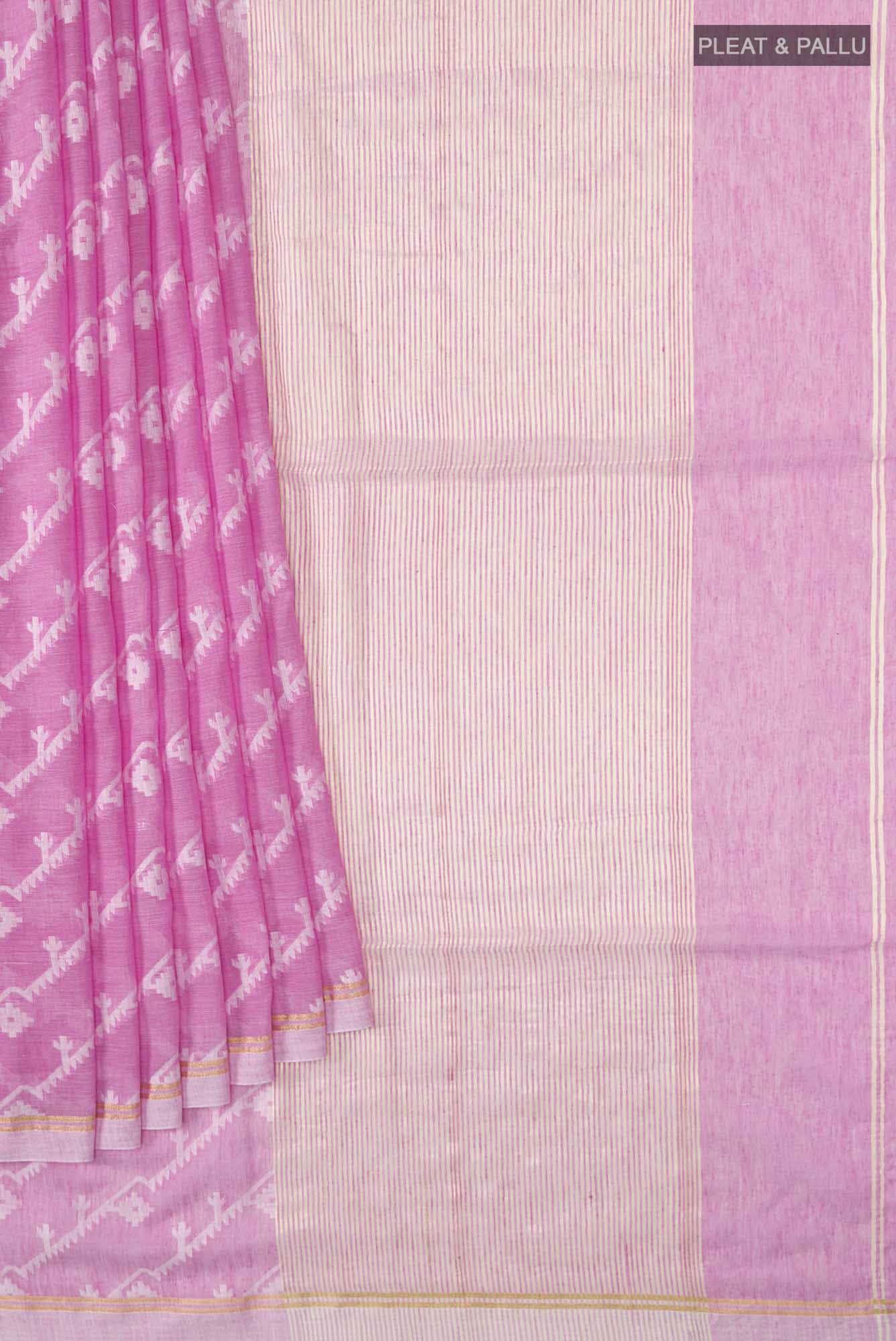 Bimala-Pink Bengal Cotton Saree