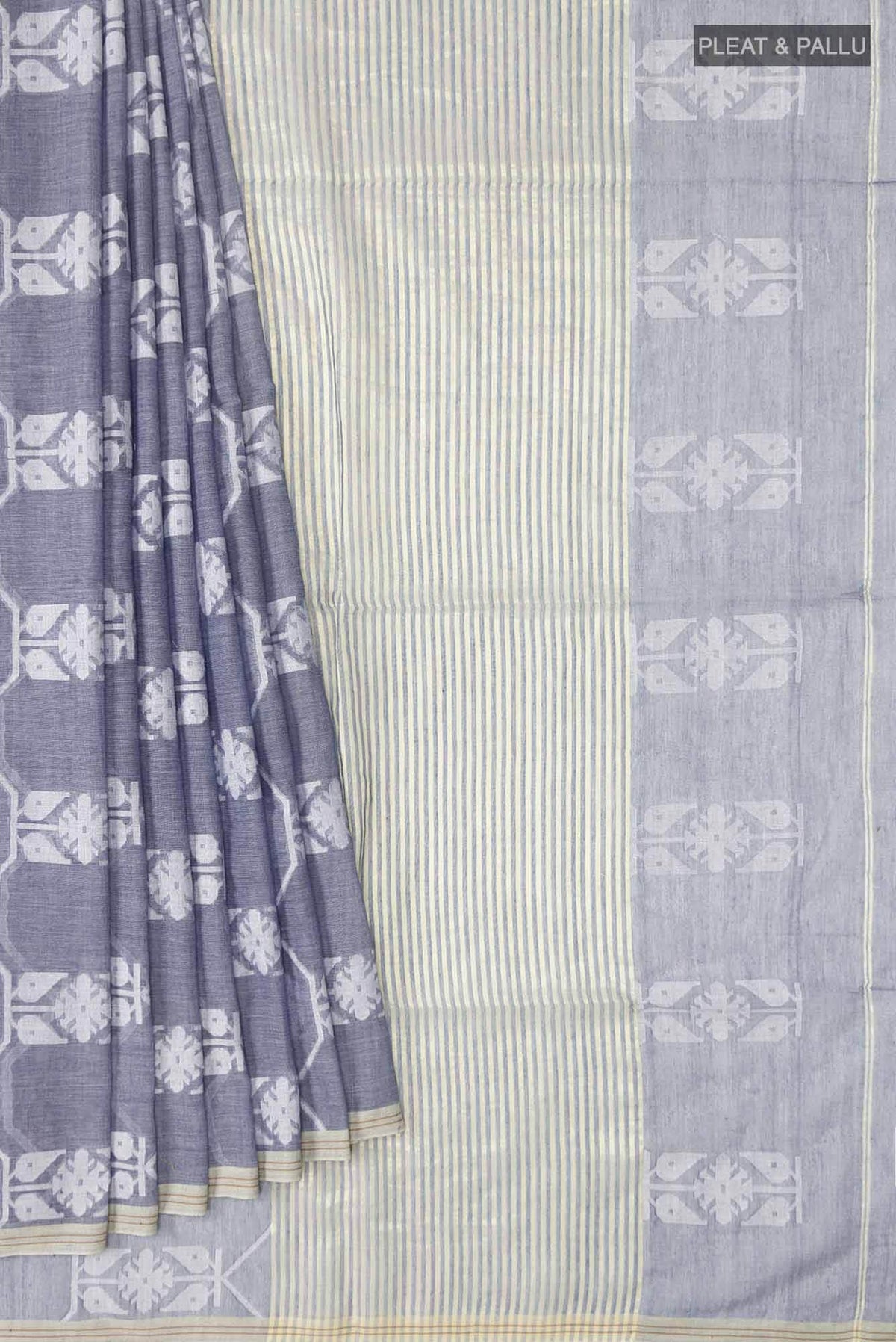 Suman-Grey Bengal Cotton Saree