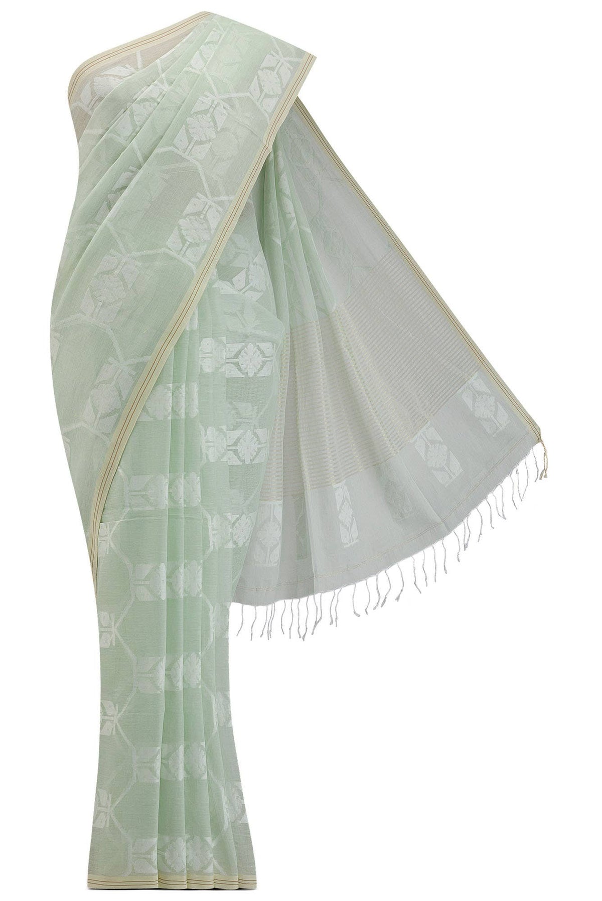 Suman-Mint Green Bengal Cotton Saree