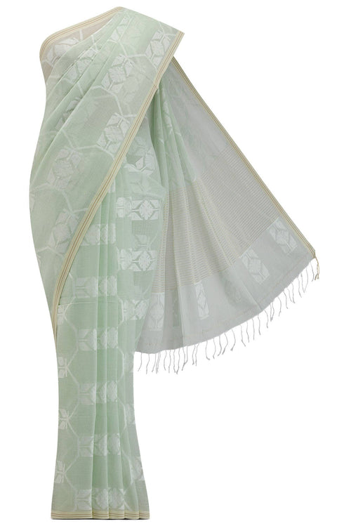 Suman-Mint Green Bengal Cotton Saree
