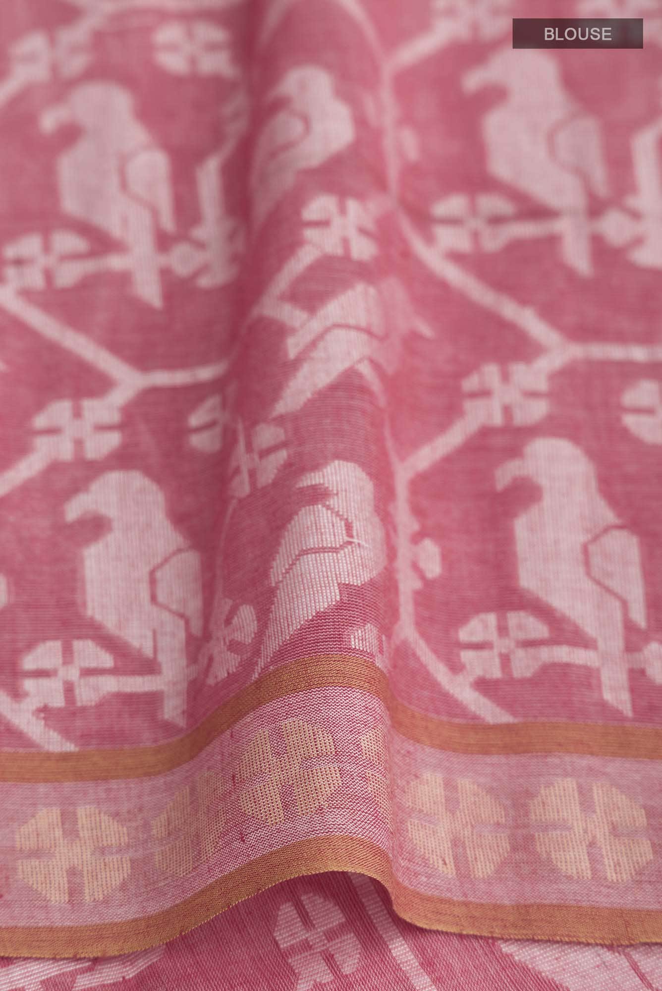 Mrinmayi-Peach Bengal Cotton Saree