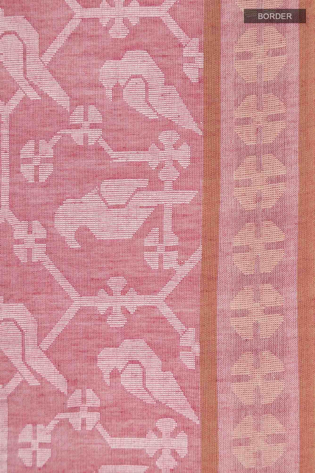 Mrinmayi-Peach Bengal Cotton Saree