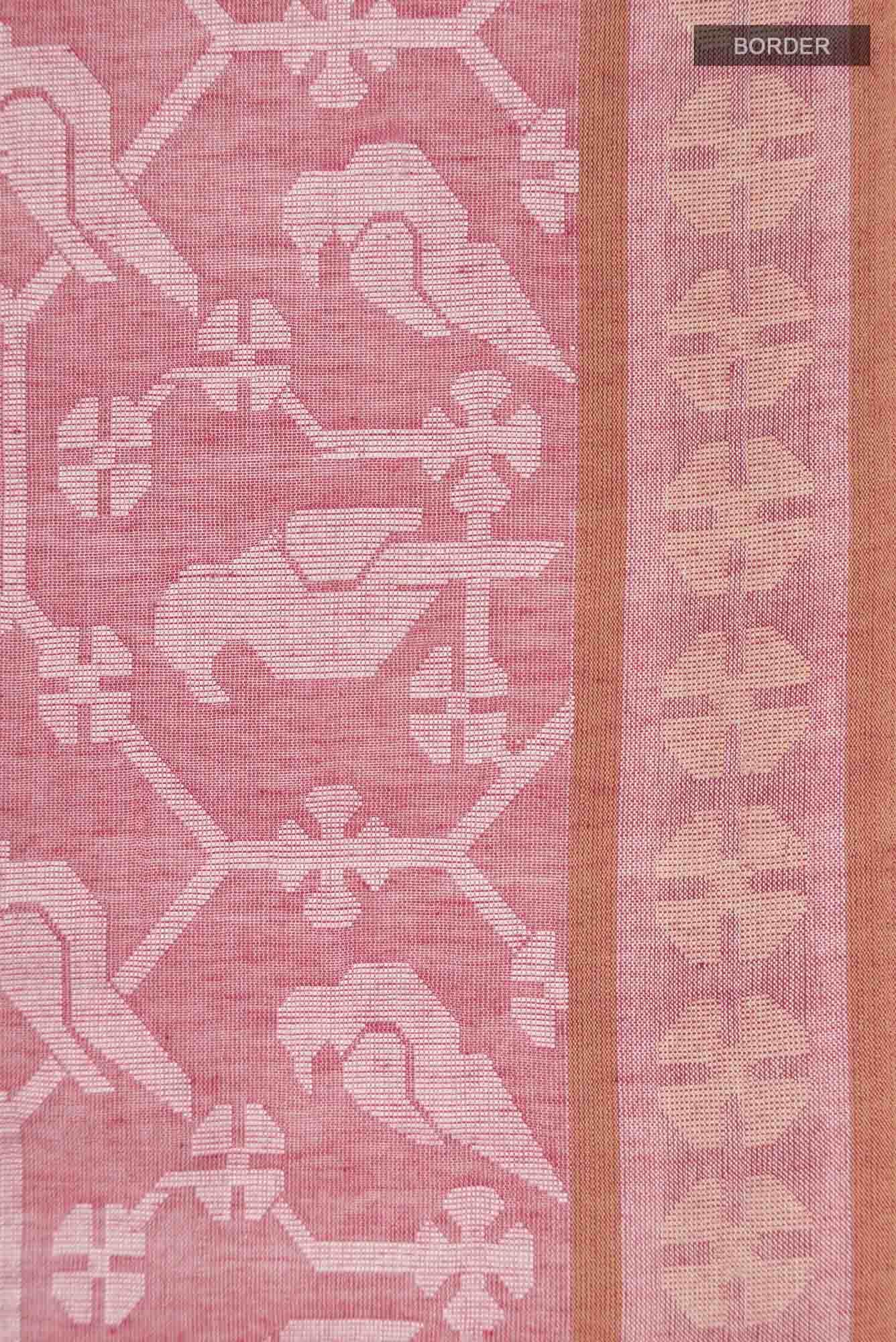Mrinmayi-Peach Bengal Cotton Saree
