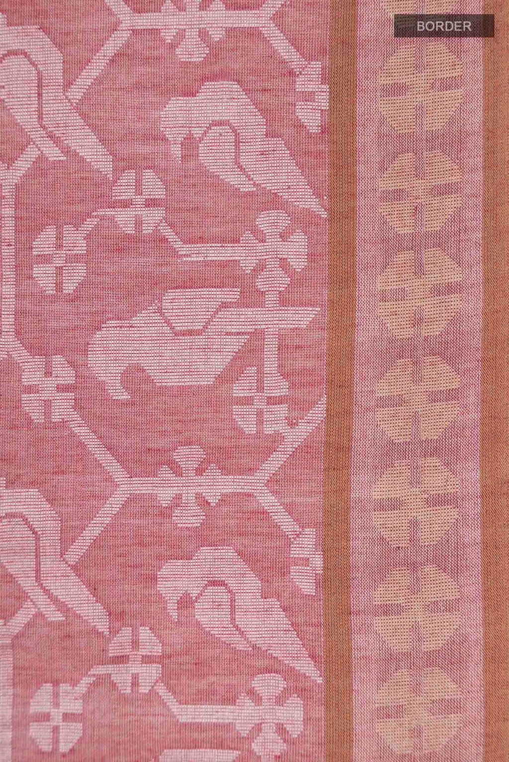 Mrinmayi-Peach Bengal Cotton Saree