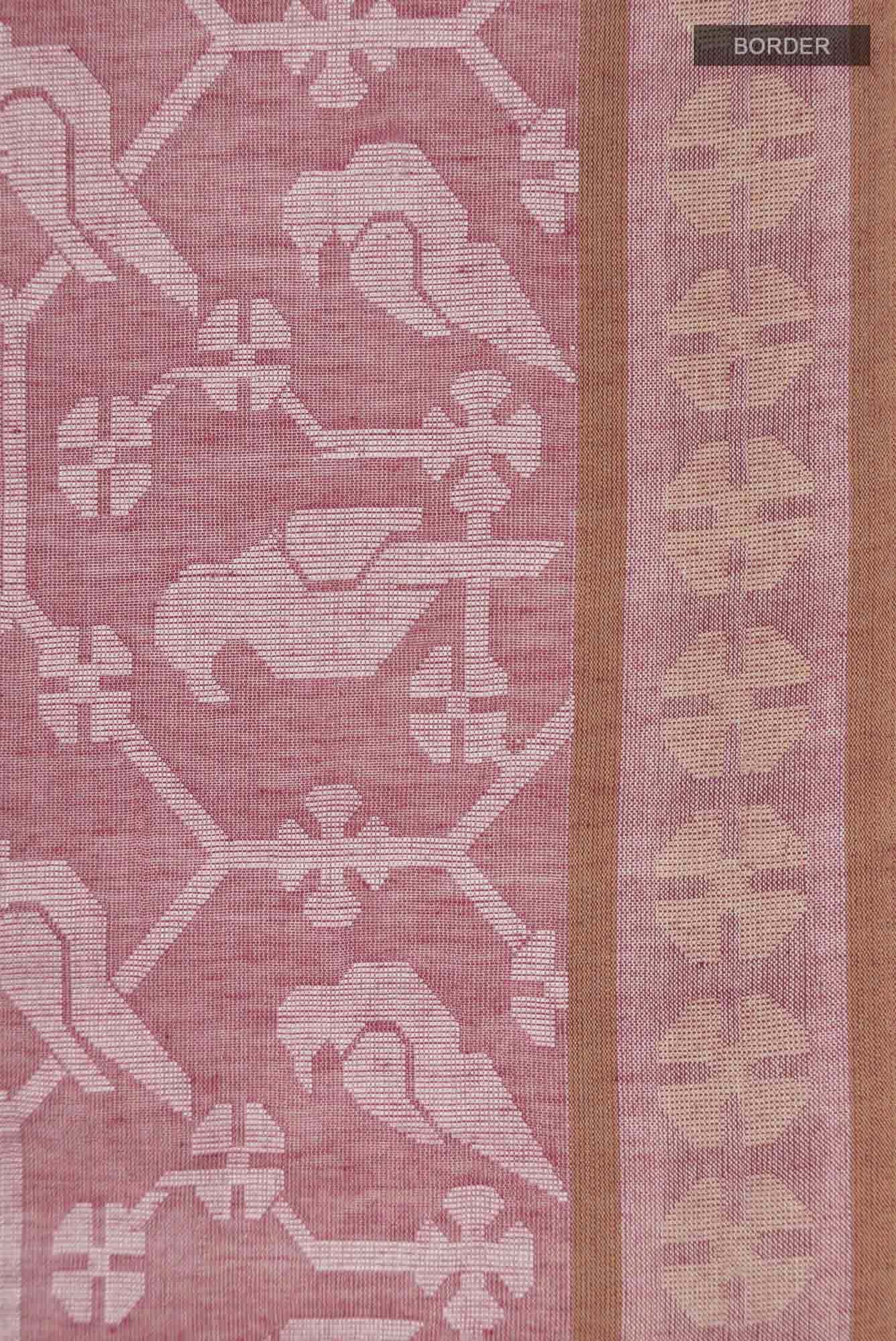 Mrinmayi-Peach Bengal Cotton Saree
