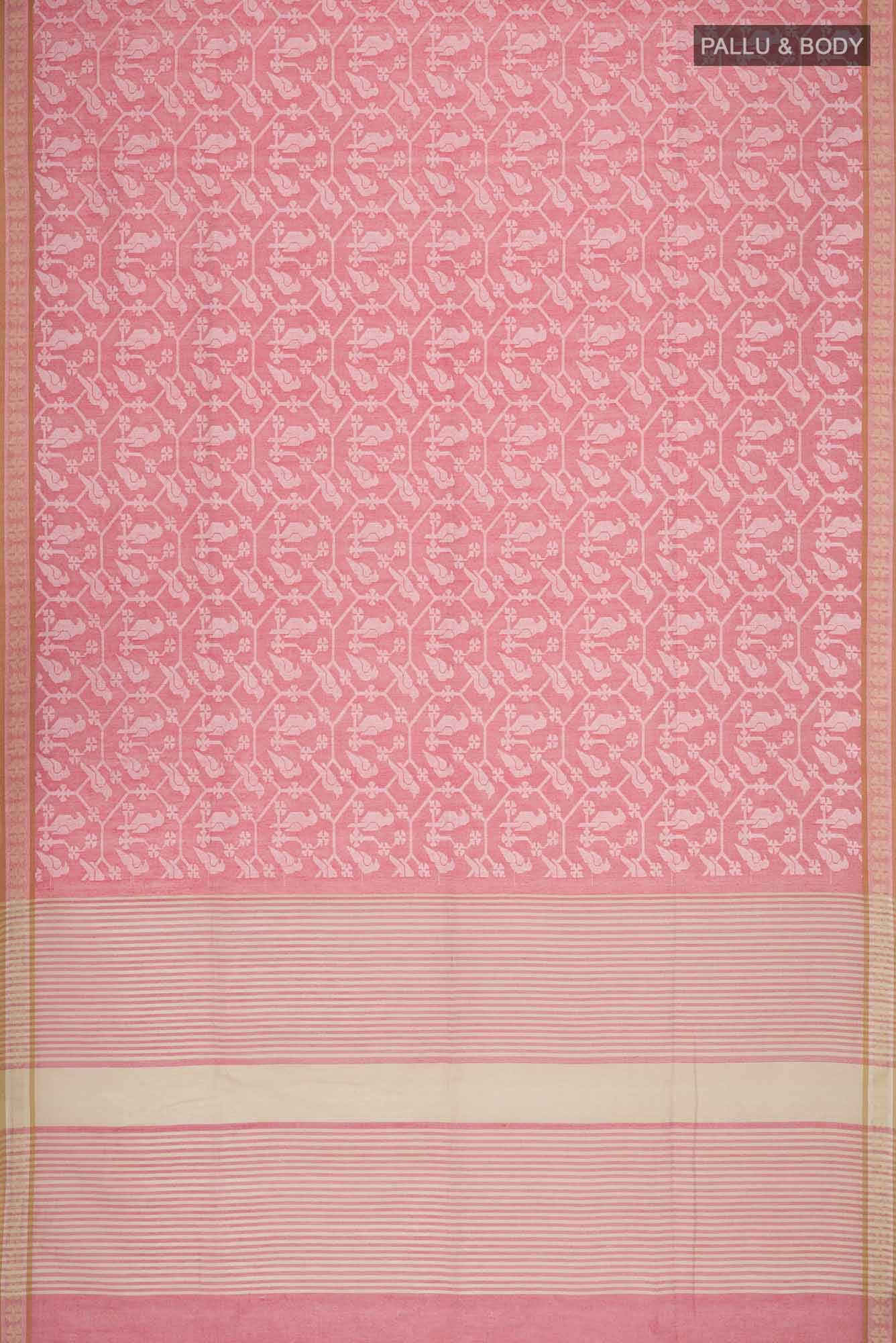 Mrinmayi-Peach Bengal Cotton Saree