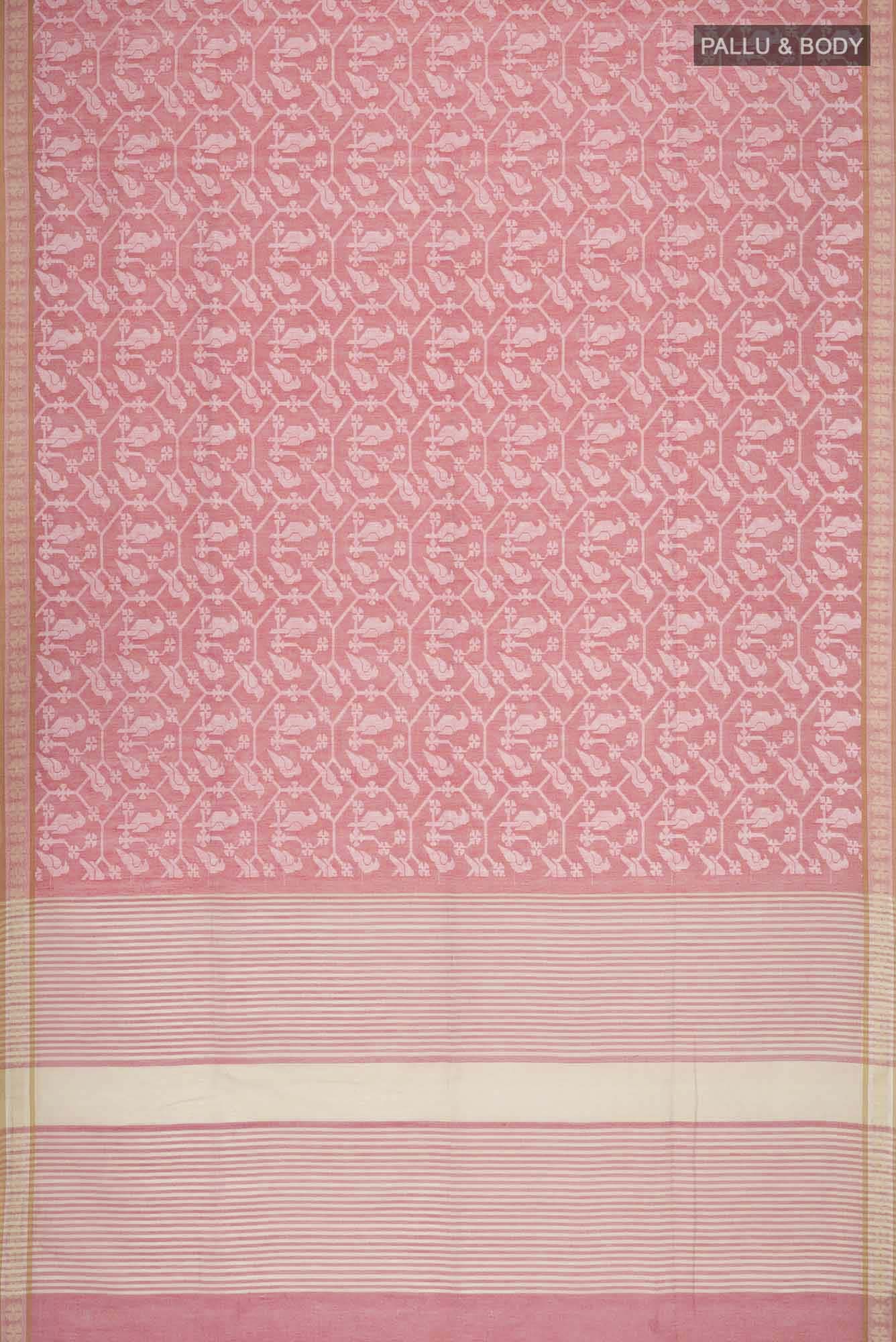 Mrinmayi-Peach Bengal Cotton Saree