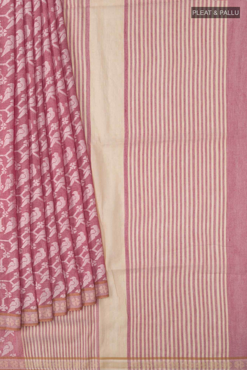 Mrinmayi-Peach Bengal Cotton Saree