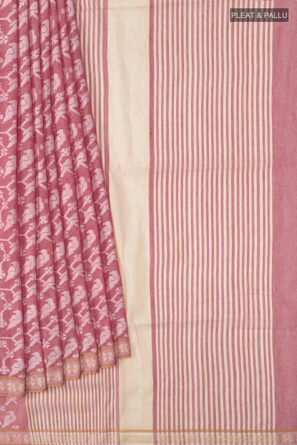 Mrinmayi-Peach Bengal Cotton Saree