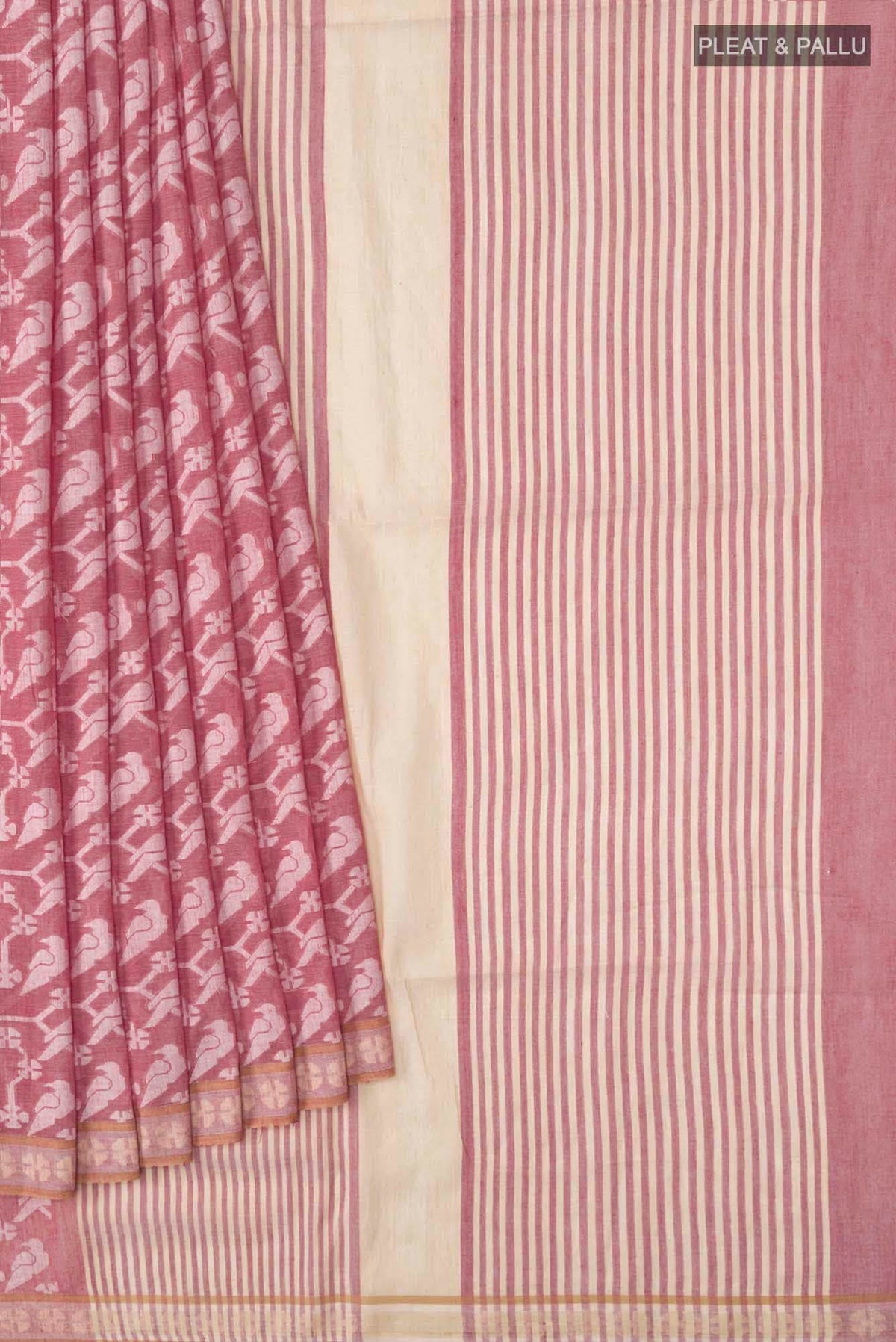 Mrinmayi-Peach Bengal Cotton Saree