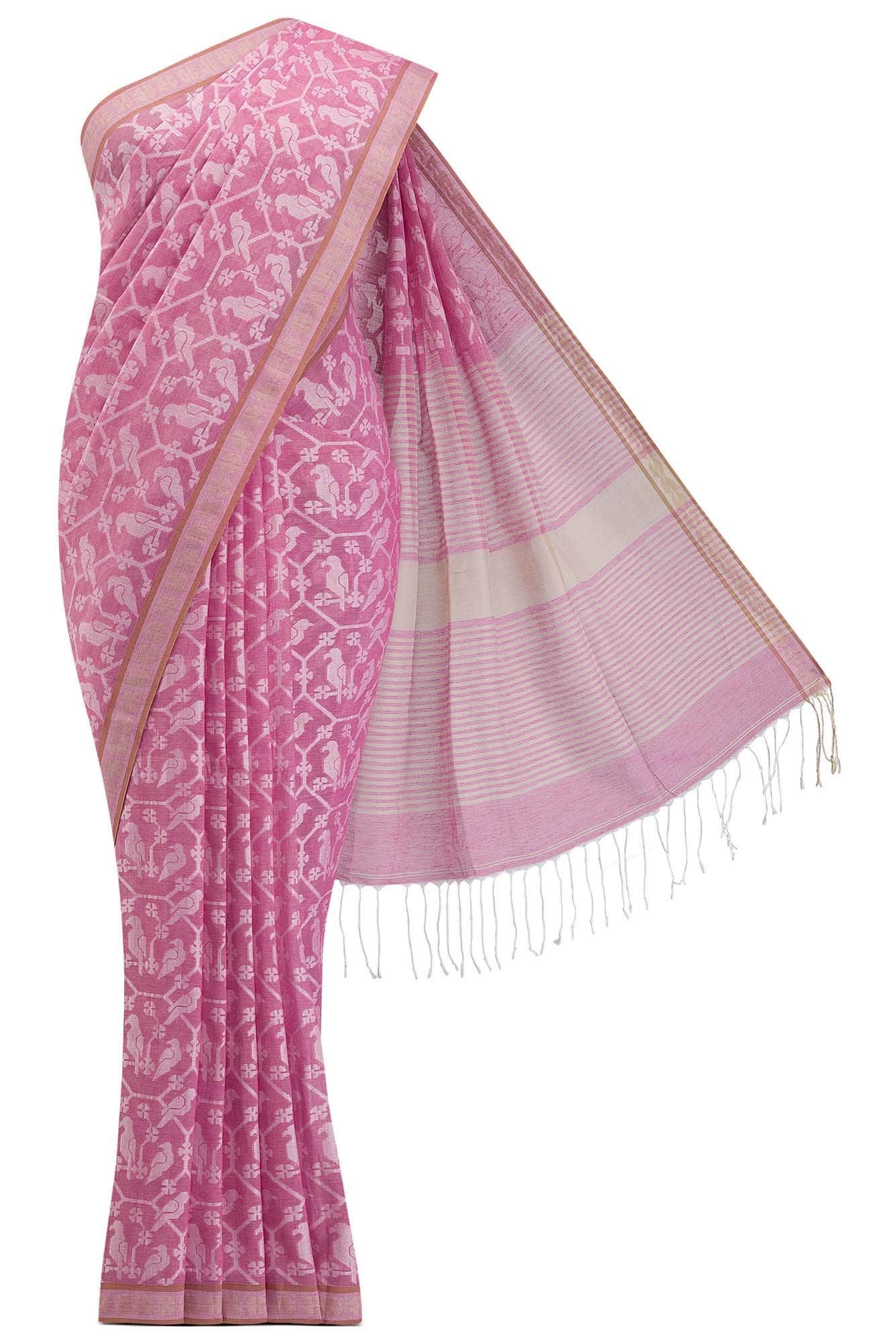 Mrinmayi-Pink Bengal Cotton Saree