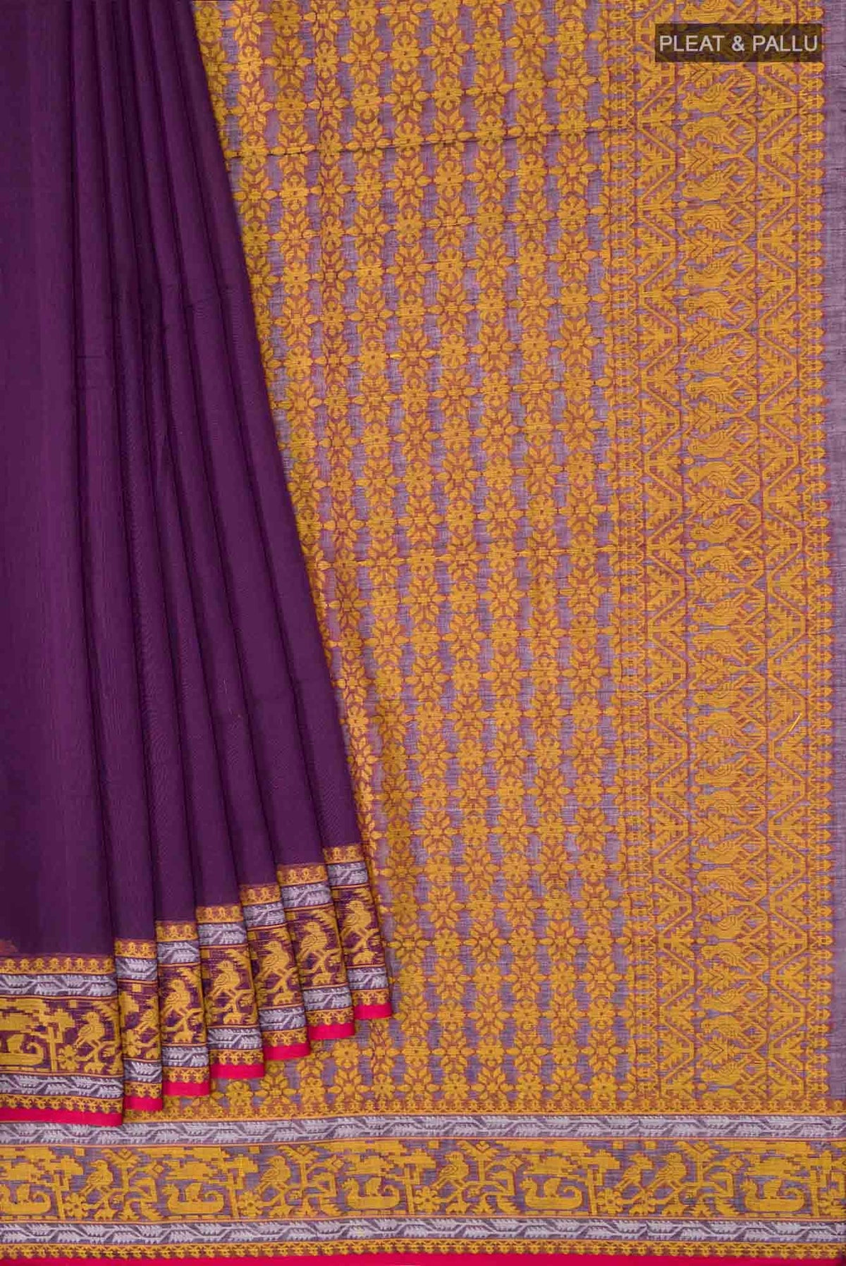 Priyambada-Purple Bengal Cotton Saree