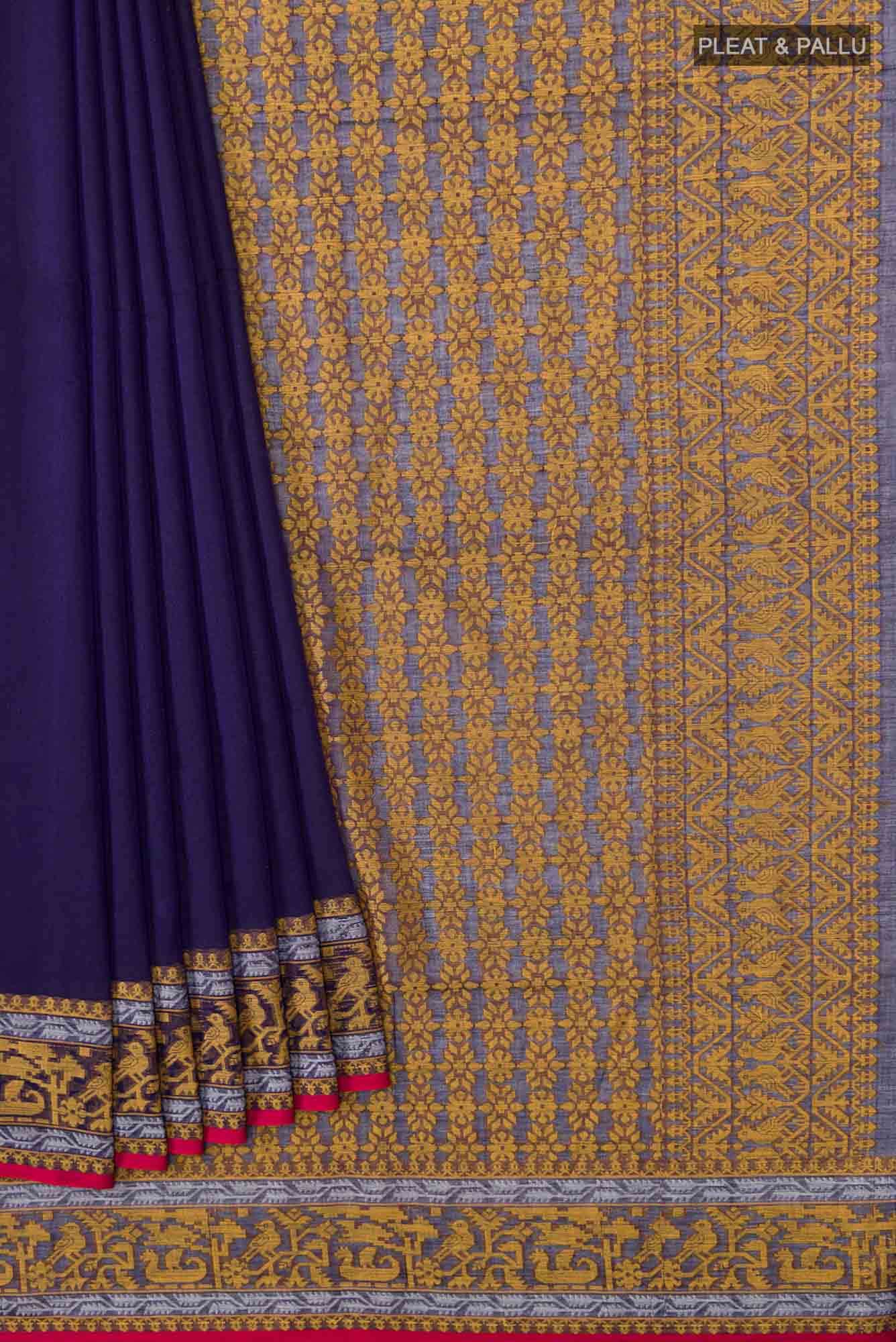 Priyambada-Navy Blue Bengal Cotton Saree