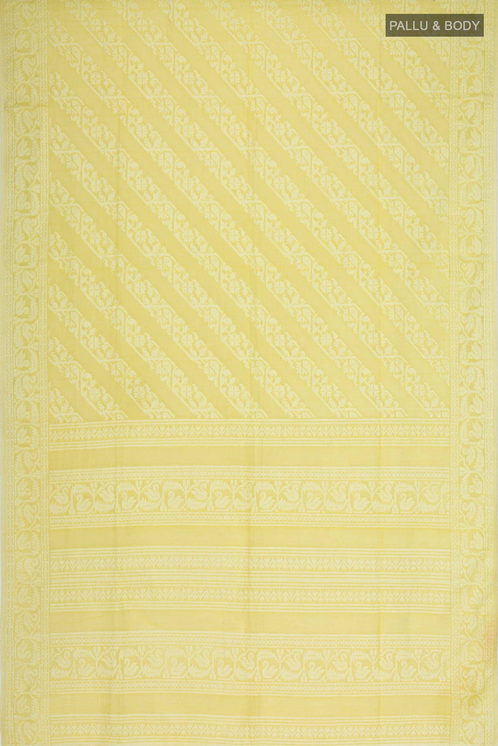 Hansika-Yellow Bengal Cotton Saree