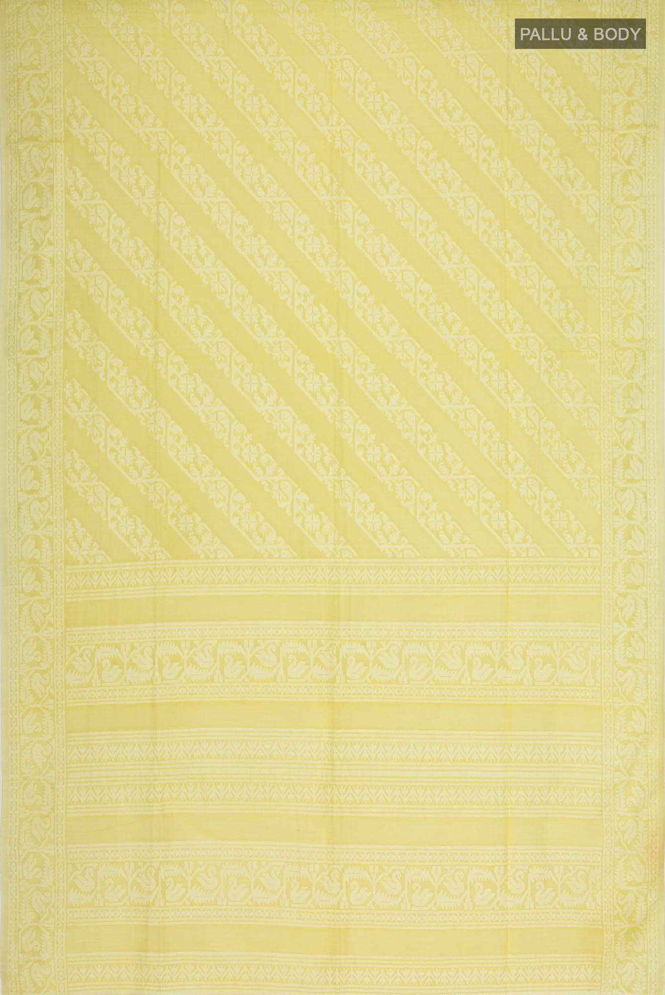 Hansika-Yellow Bengal Cotton Saree