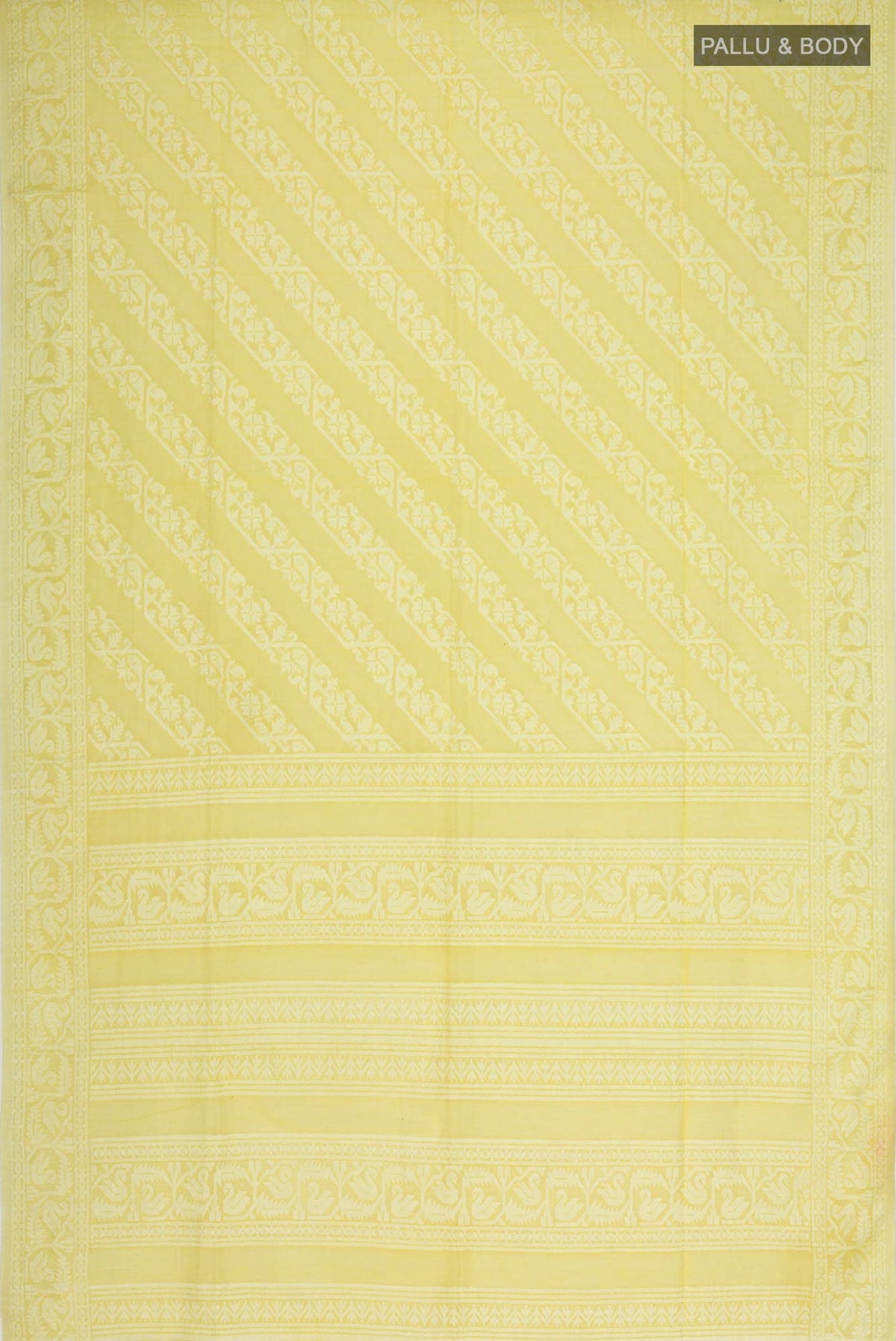 Hansika-Yellow Bengal Cotton Saree