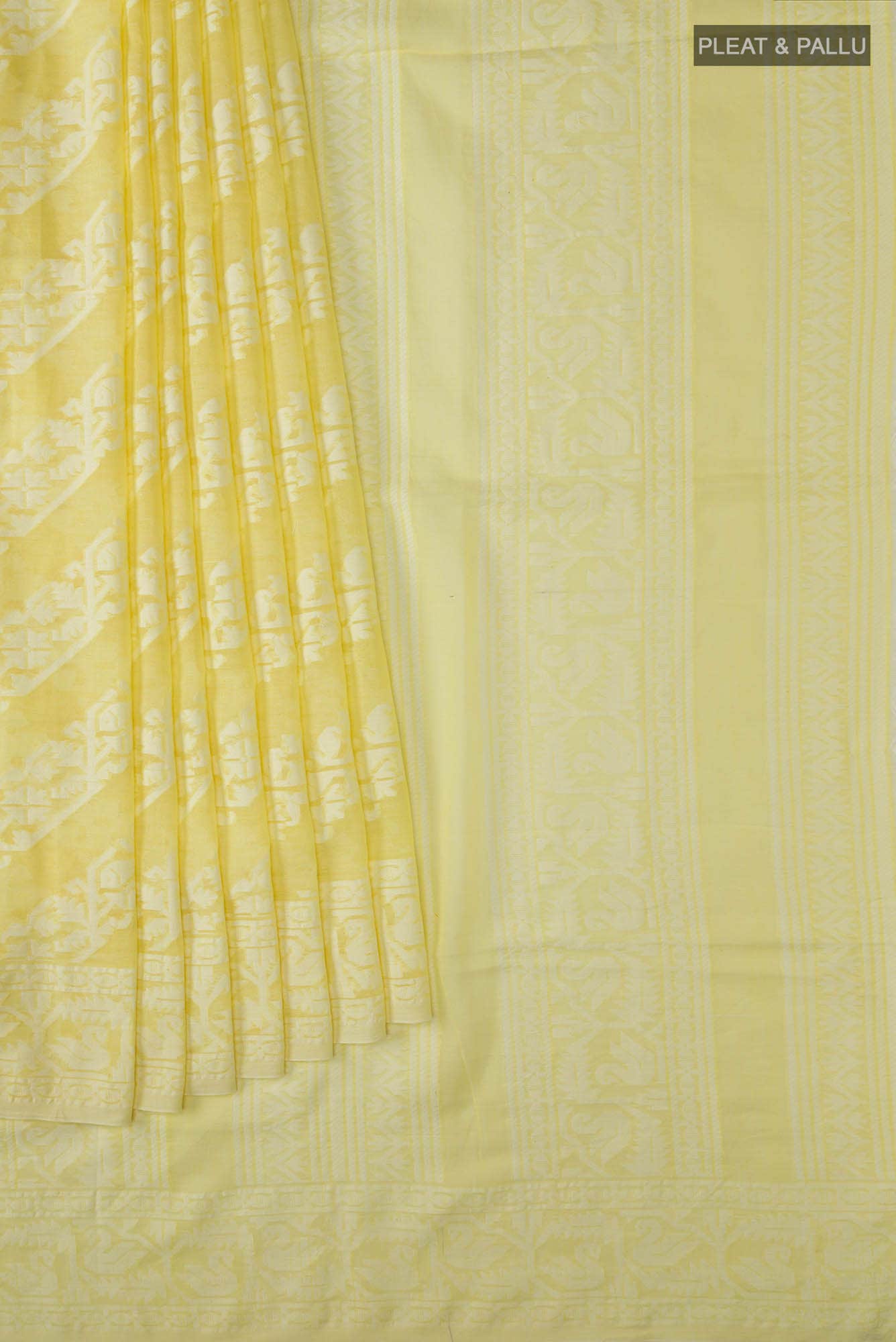 Hansika-Yellow Bengal Cotton Saree
