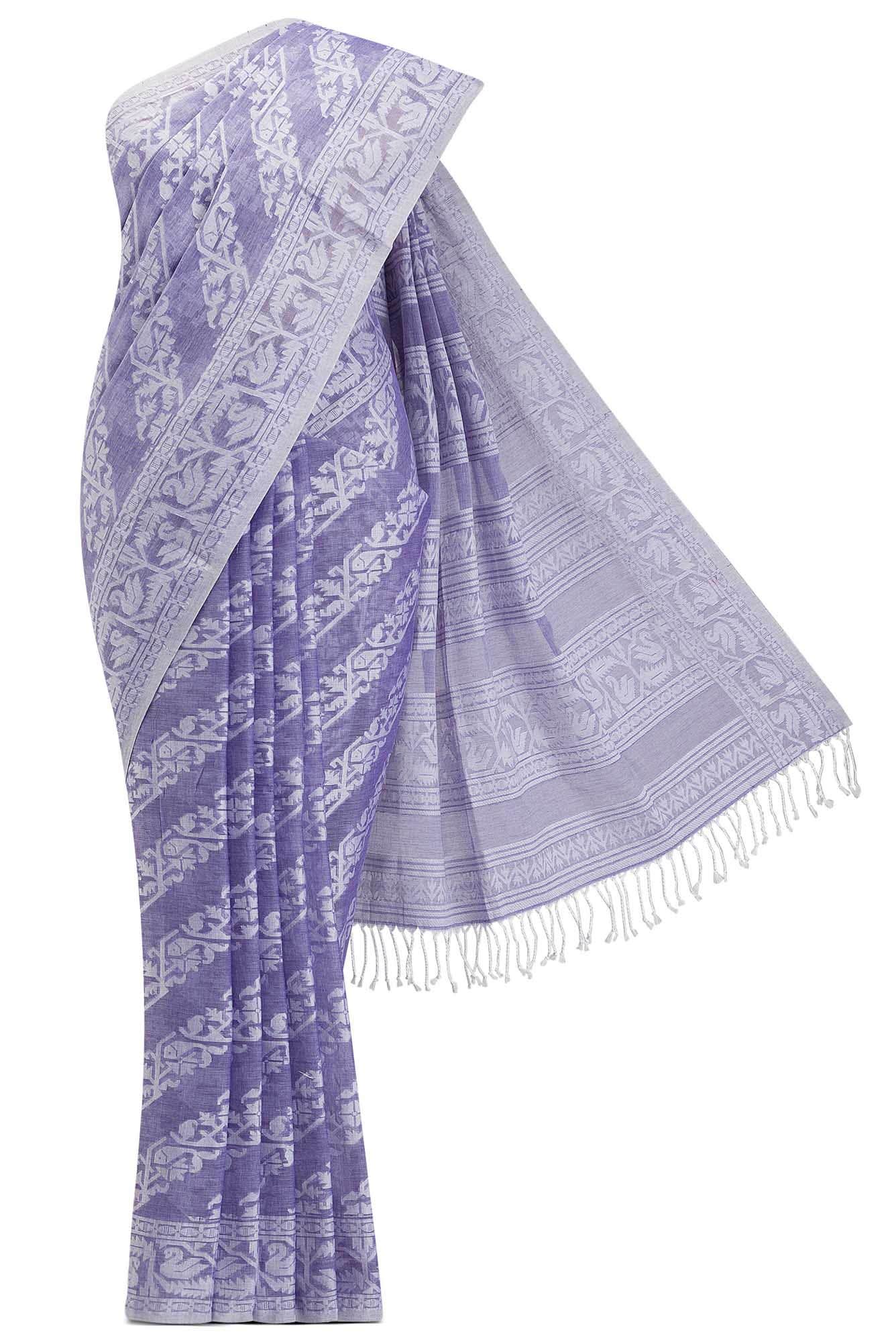Hansika-Purple Bengal Cotton Saree