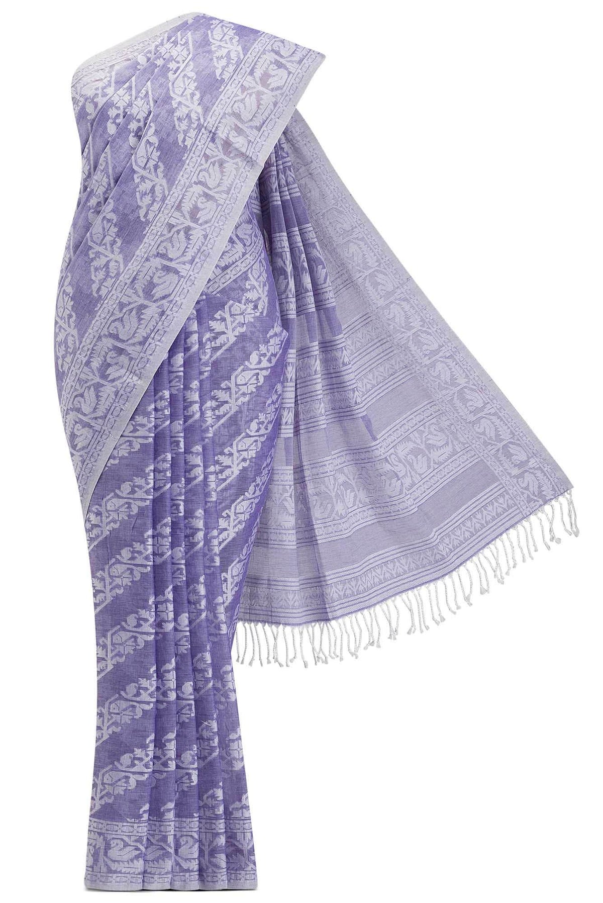 Hansika-Purple Bengal Cotton Saree