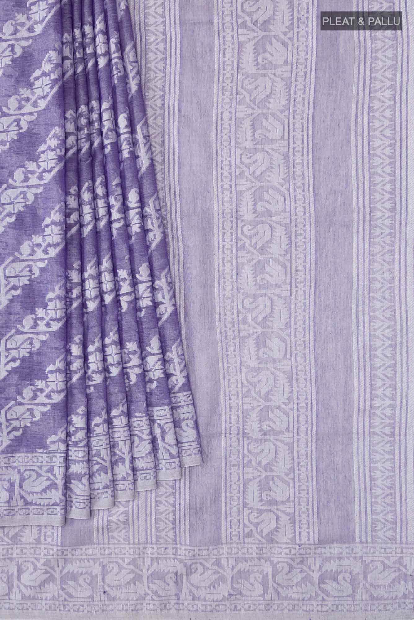 Hansika-Purple Bengal Cotton Saree