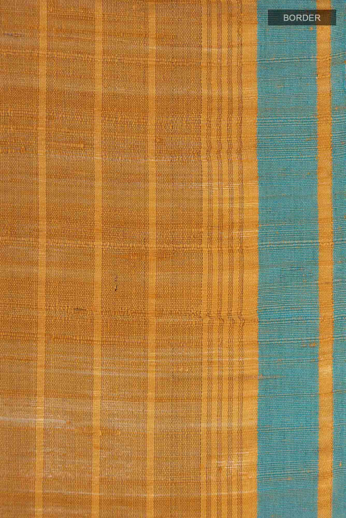 Golden Glint-Mustard Bhagalpuri Tussar Silk Saree