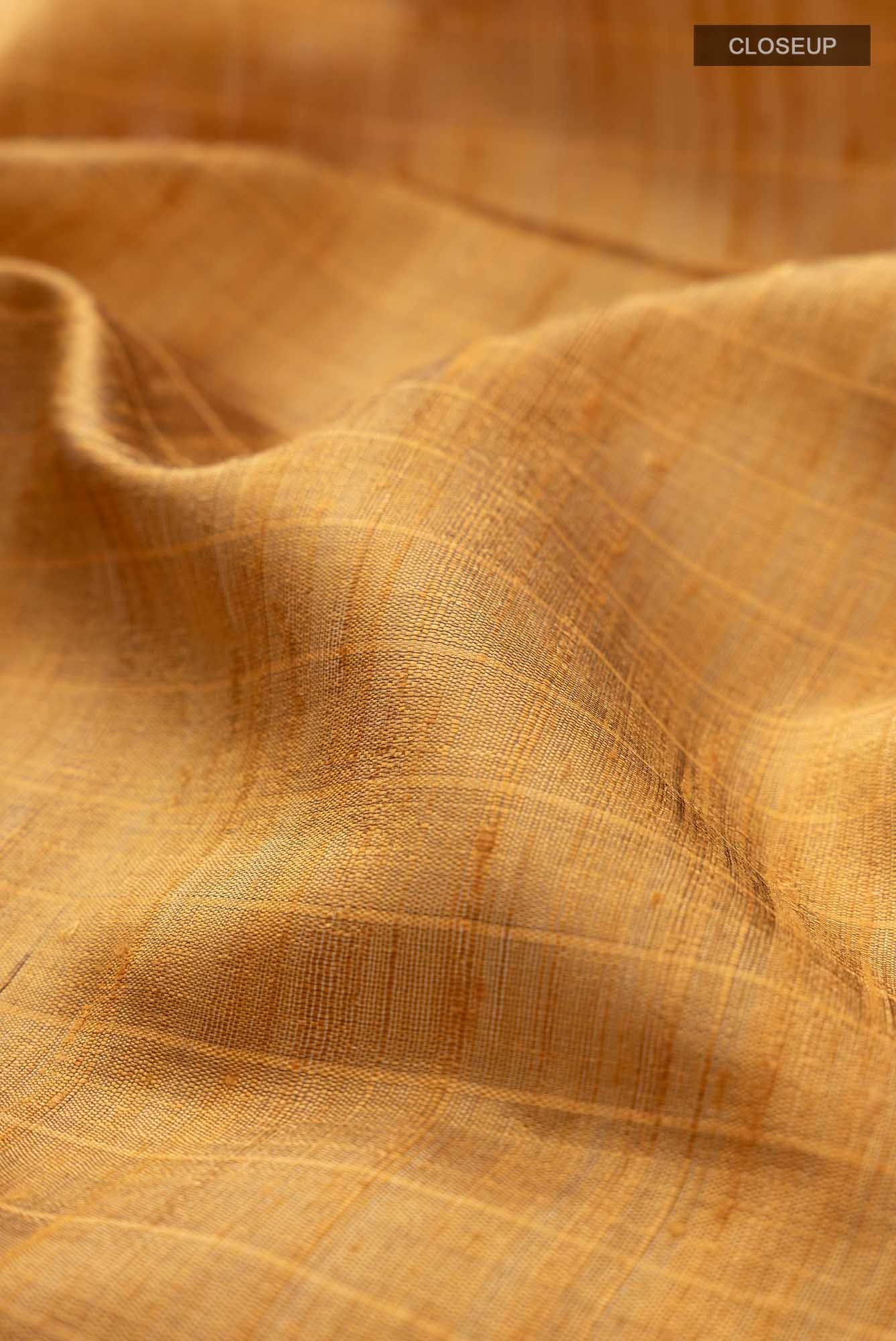 Golden Glint-Mustard Bhagalpuri Tussar Silk Saree