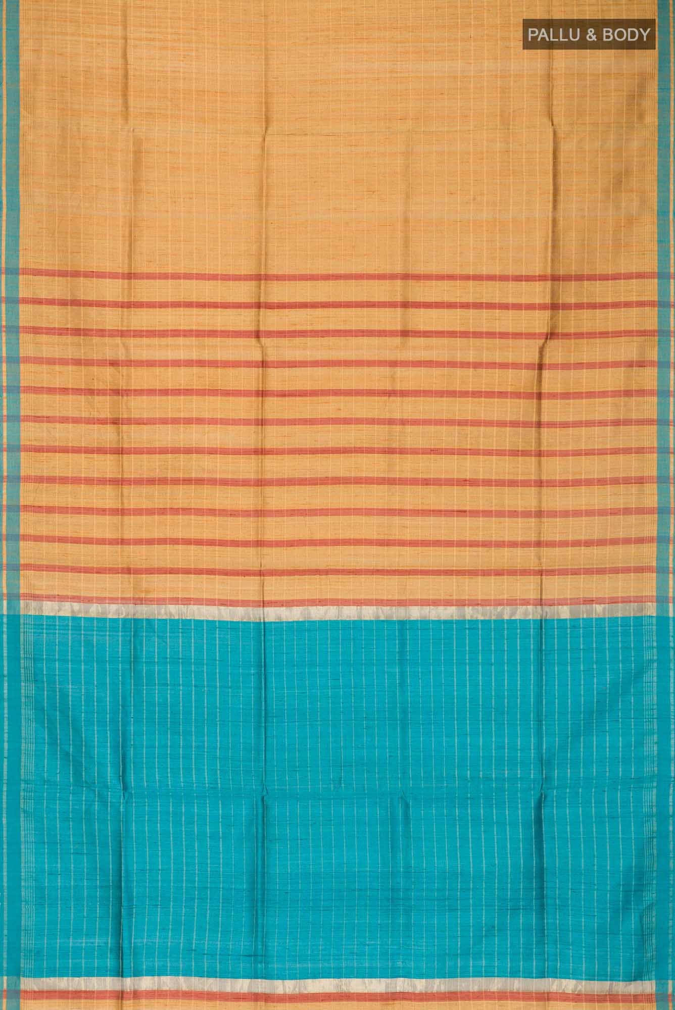 Golden Glint-Mustard Bhagalpuri Tussar Silk Saree