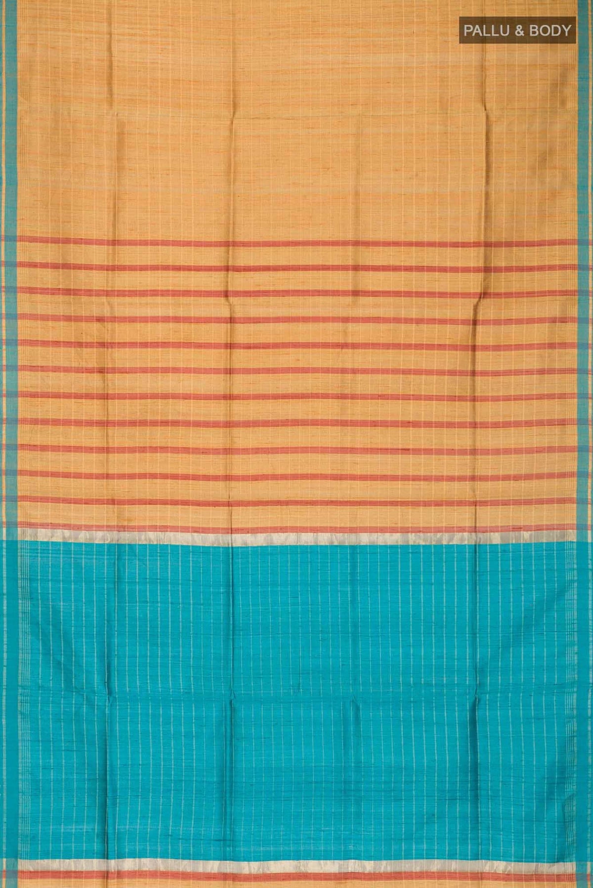 Golden Glint-Mustard Bhagalpuri Tussar Silk Saree