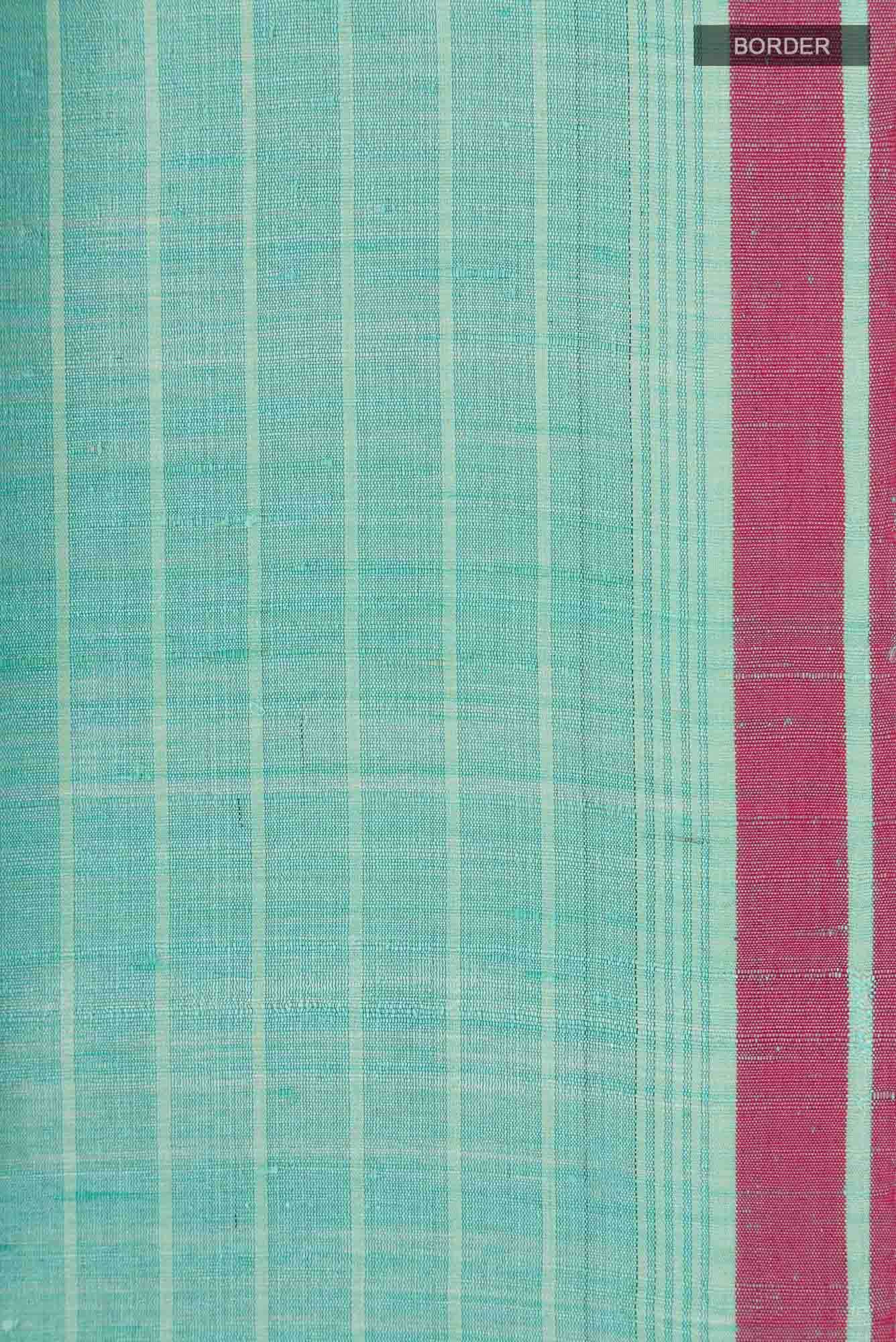 Aurora Ember-Light Green Bhagalpuri Tussar Silk Saree